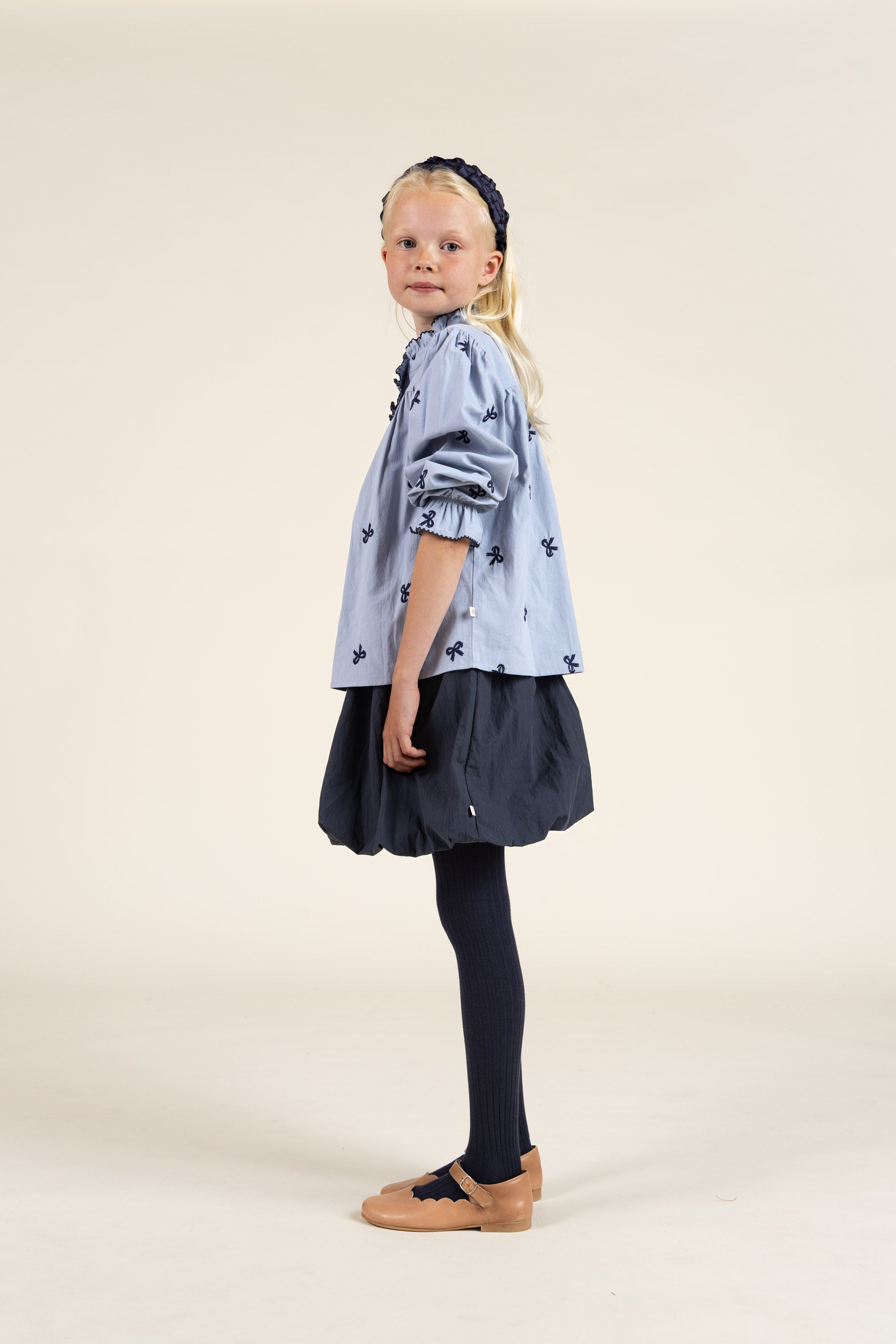 Popeline-Bluse mit Stickerei - Tween - Blue | 100676 Adison