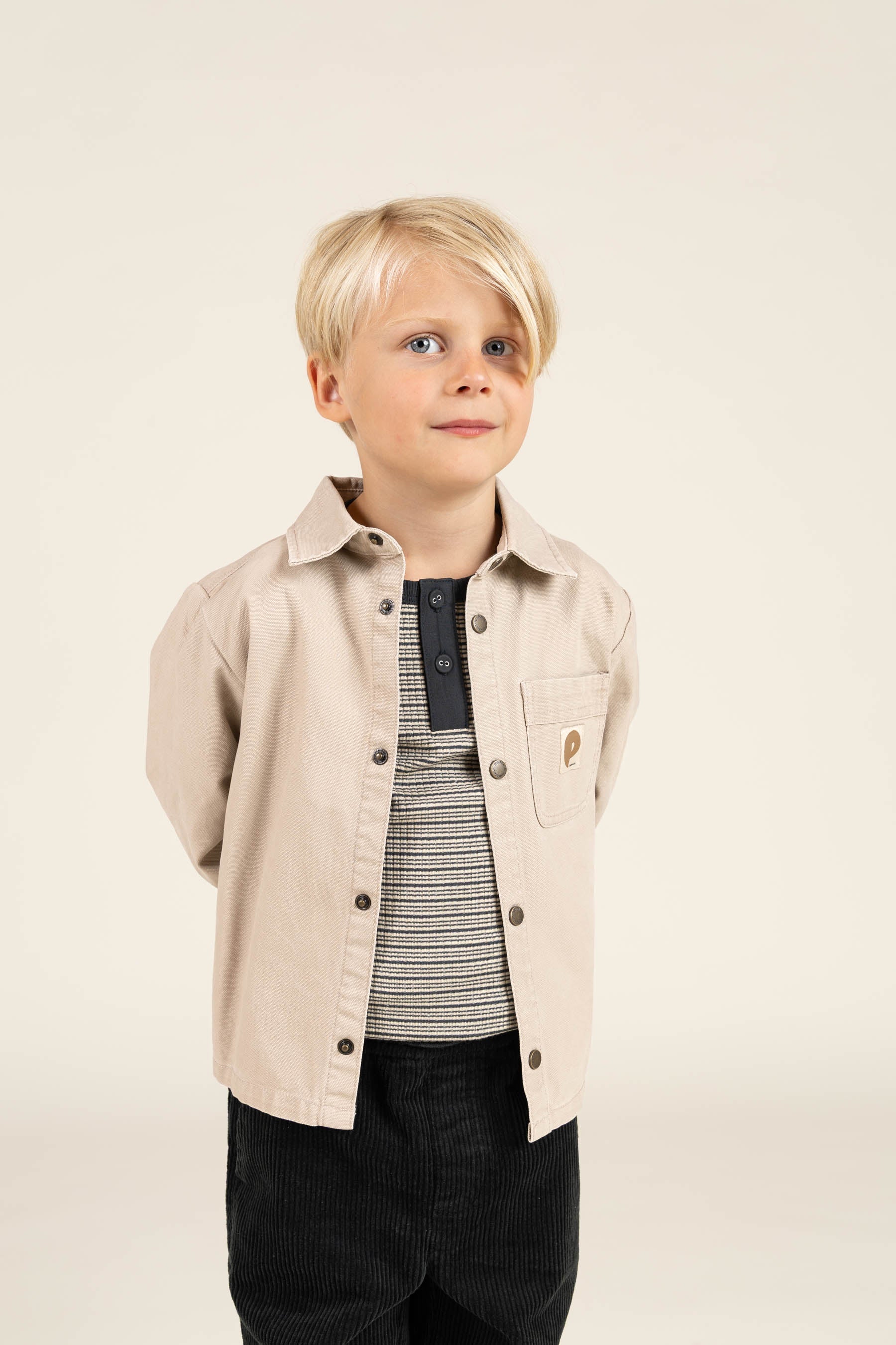 Langärmeliges T-Shirt aus Baumwollripp - Kids - Forest Green Stripe | 100562 Manson