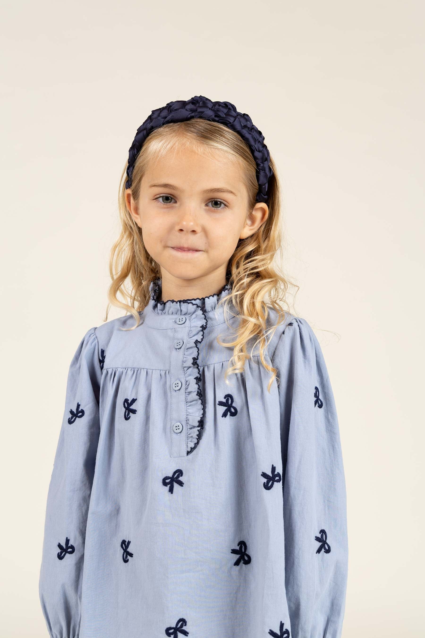 Popeline-Bluse mit Stickerei - Kids - Blue | 100675 Adison