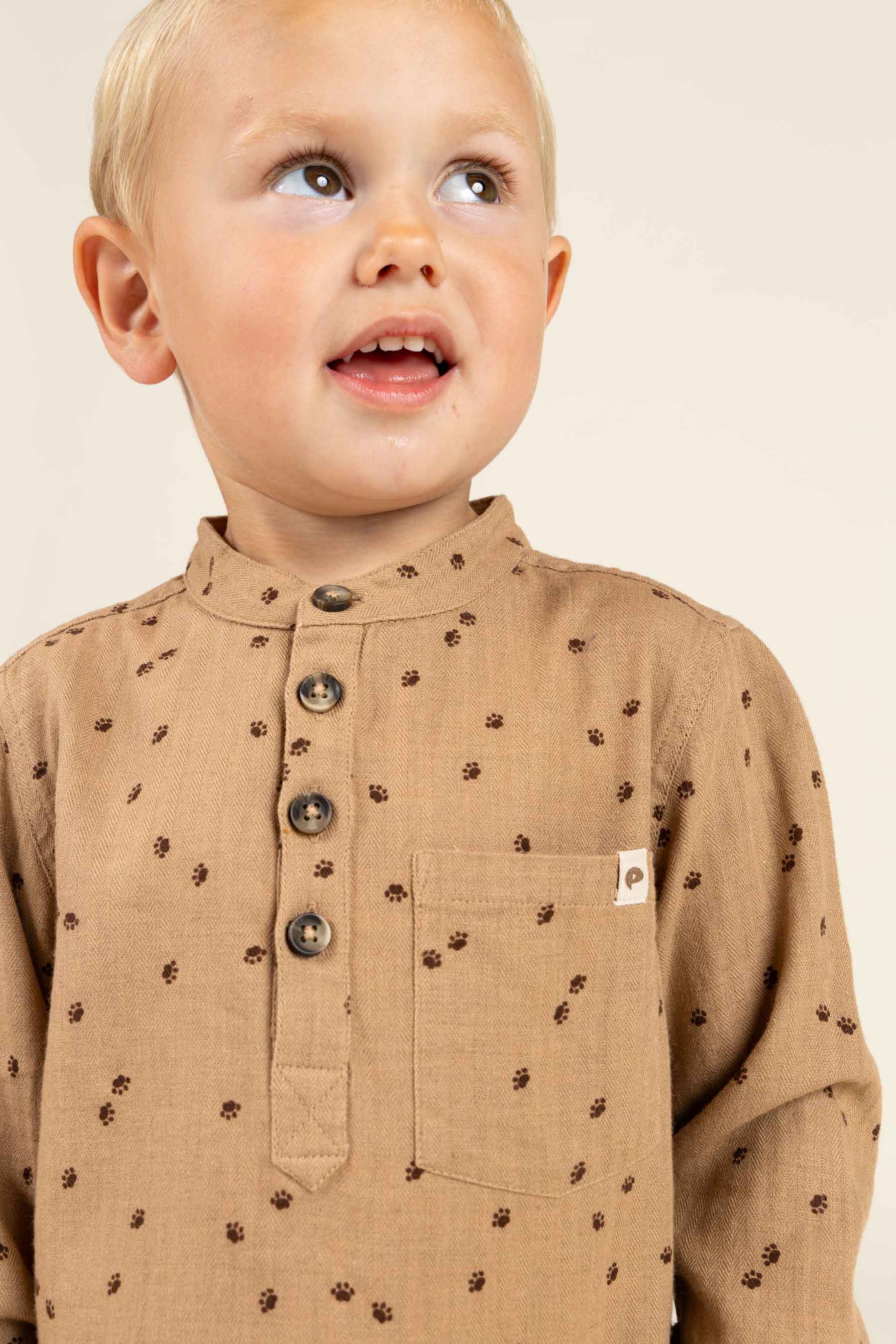 Hemd aus Baumwolle mit Druck - Kids - Light Brown | 100760 Edward