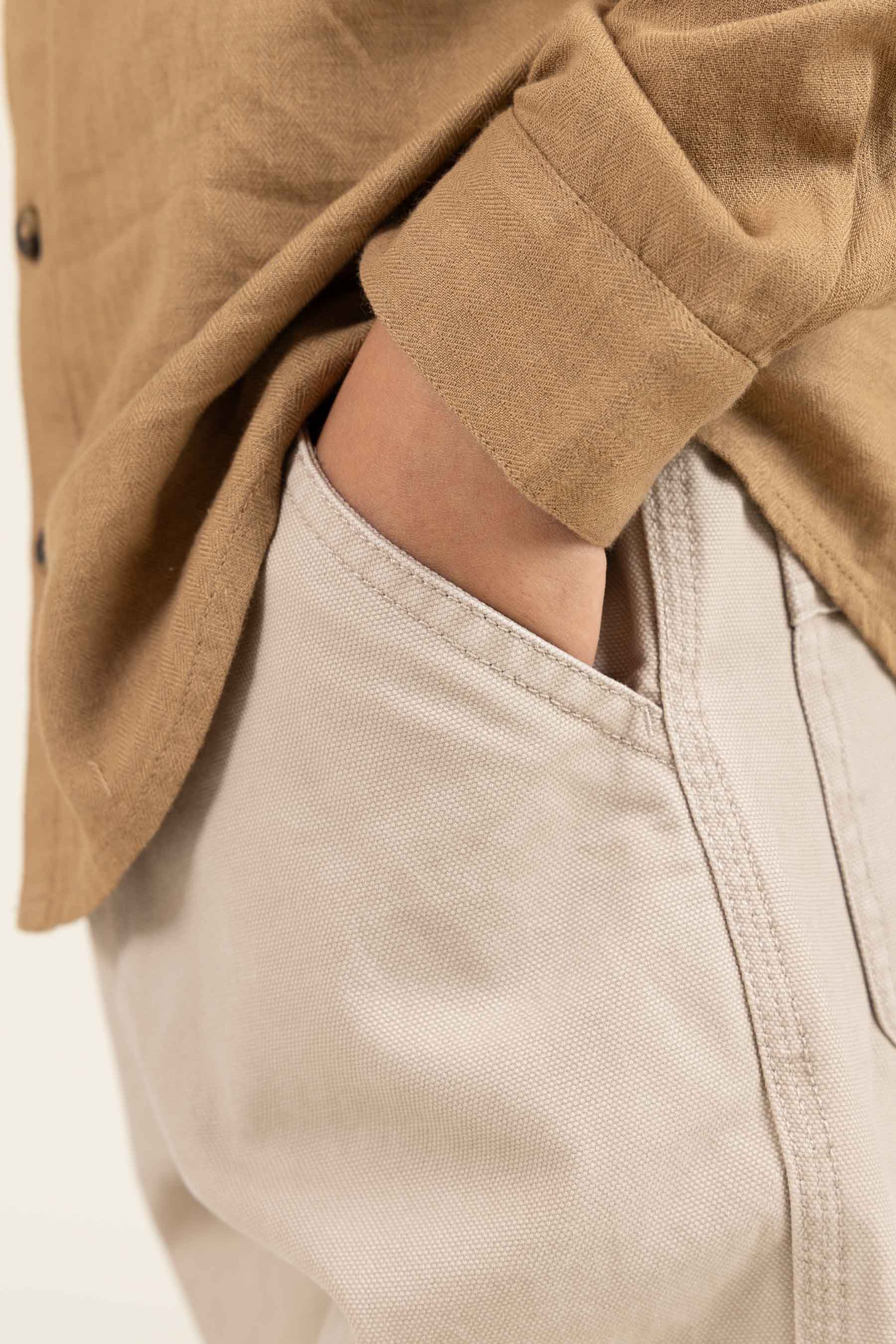 Hemd aus gewebter Baumwolle - Tween - Light Brown | 100804 Edward