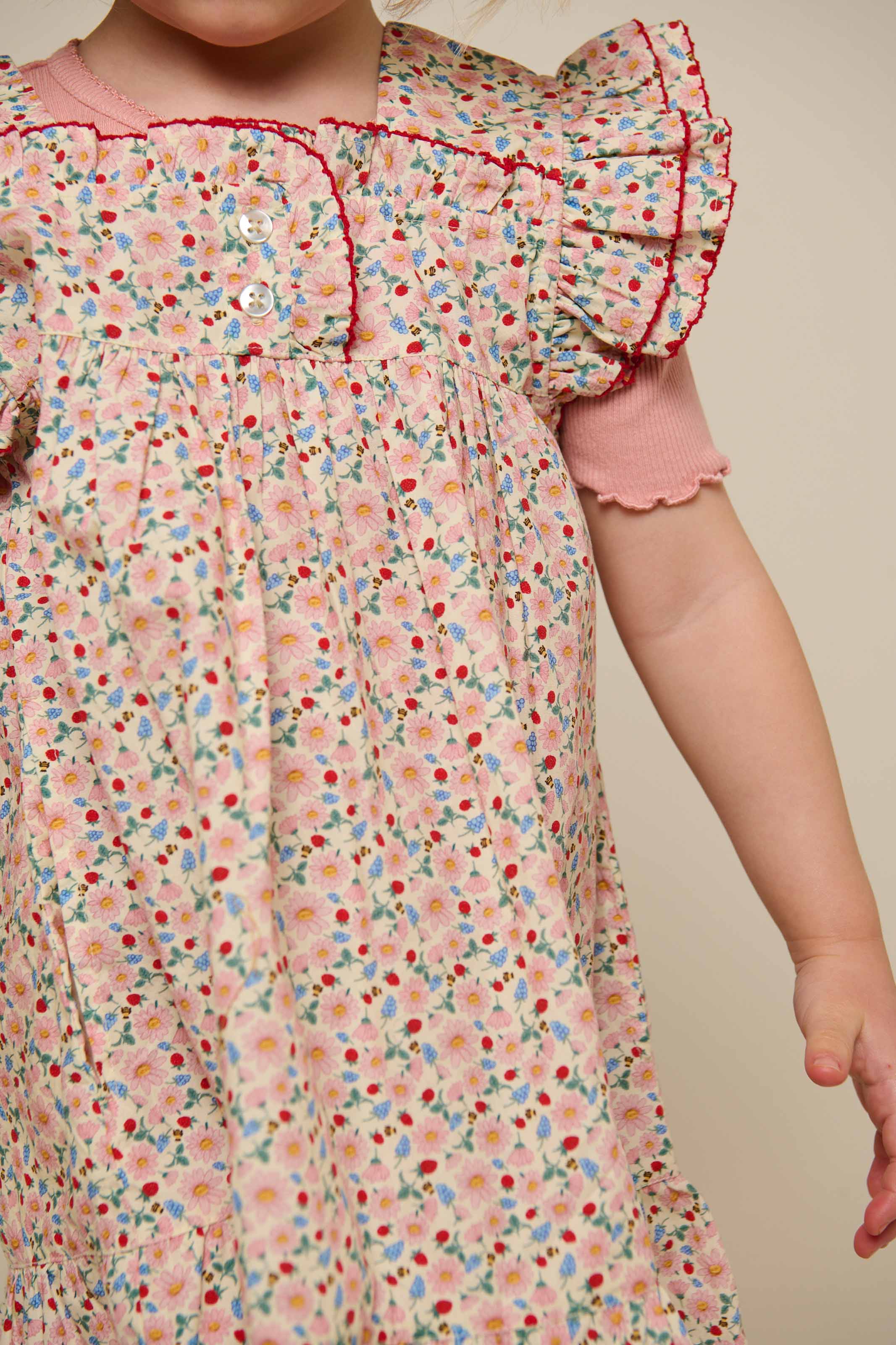 Blumenbedrucktes Poplin-Kleid - Kids - Rose | 100960 Poppy