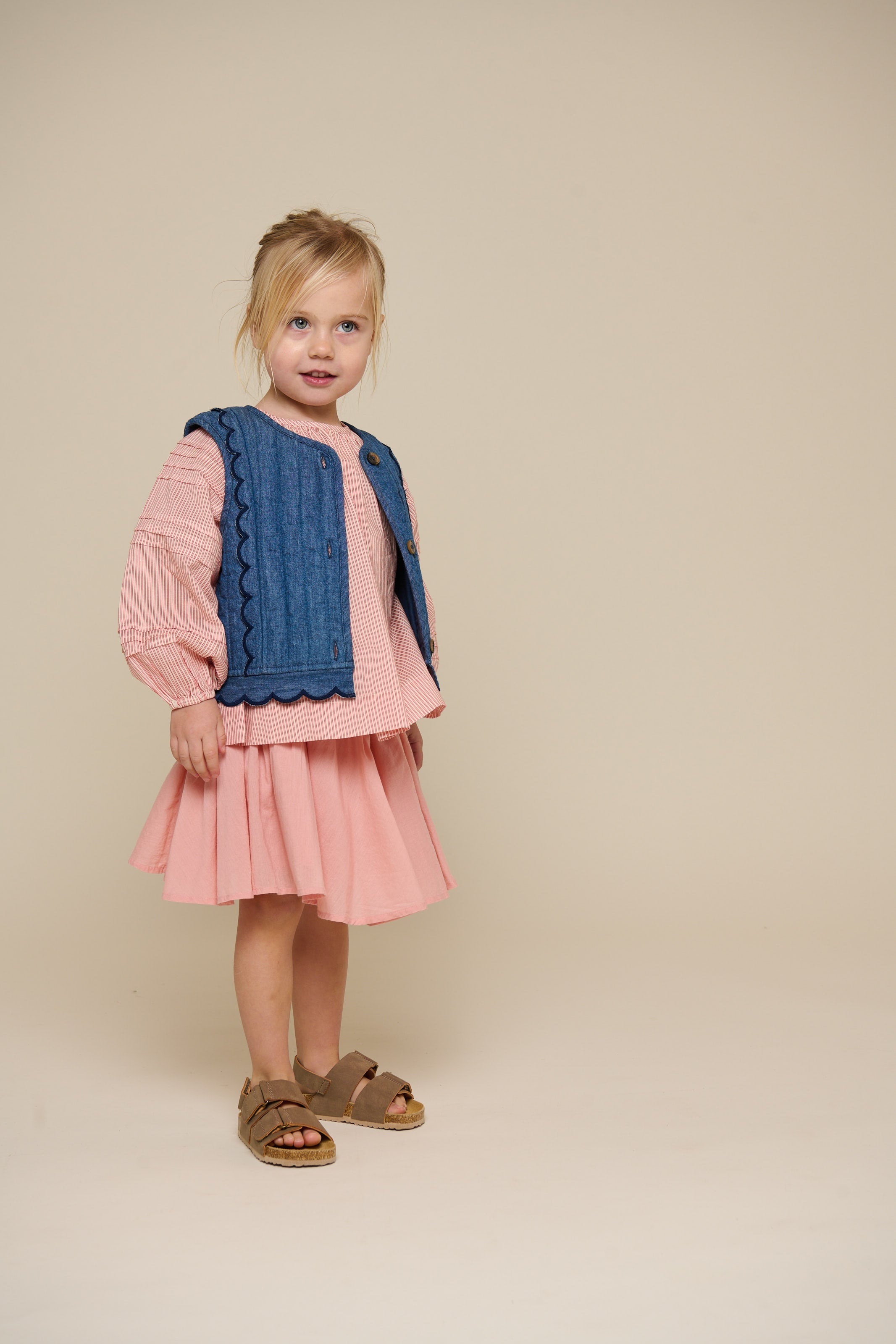 Langärmelige Gestreifte Bluse - Kids - Offwhite/Cherry Red | 100990 Willa