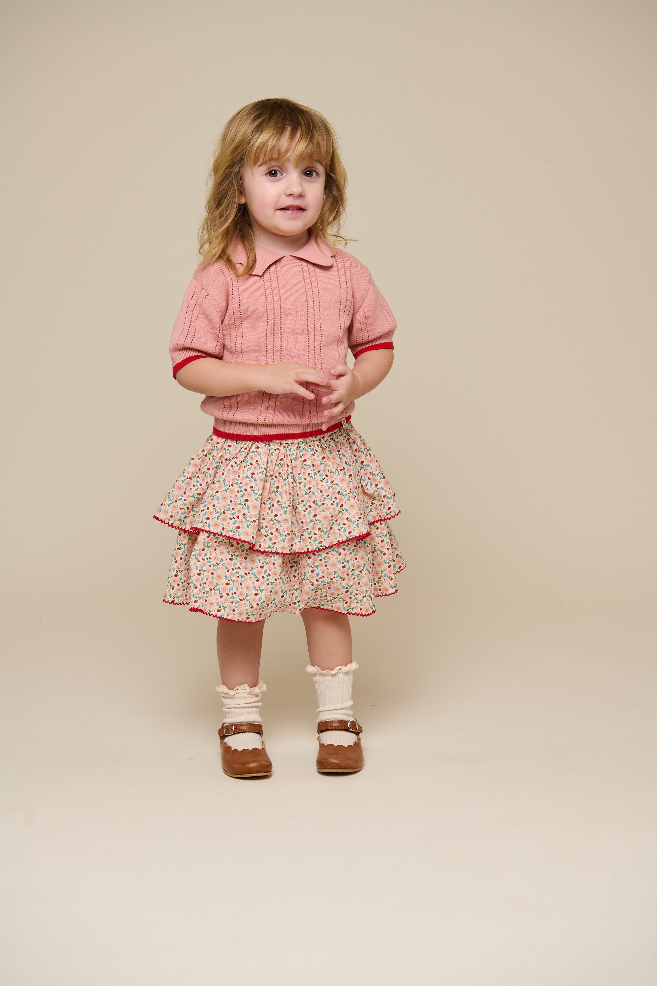 Mädchen gestricktes Polo - Kids - Rose | 101241 Helena