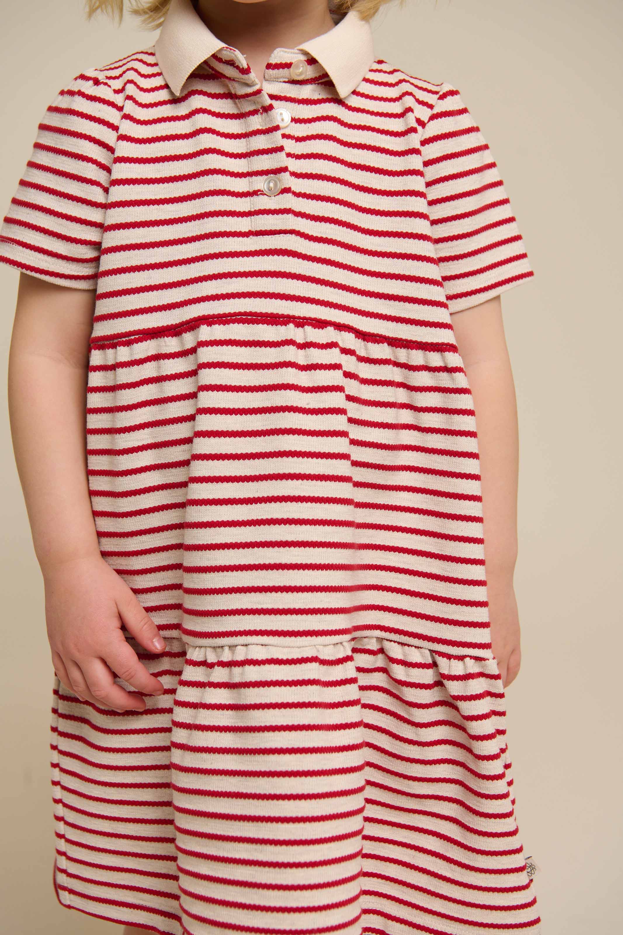 Gestreiftes Jersey-Kleid - Kids - Cherry Red | 101008 Emmie
