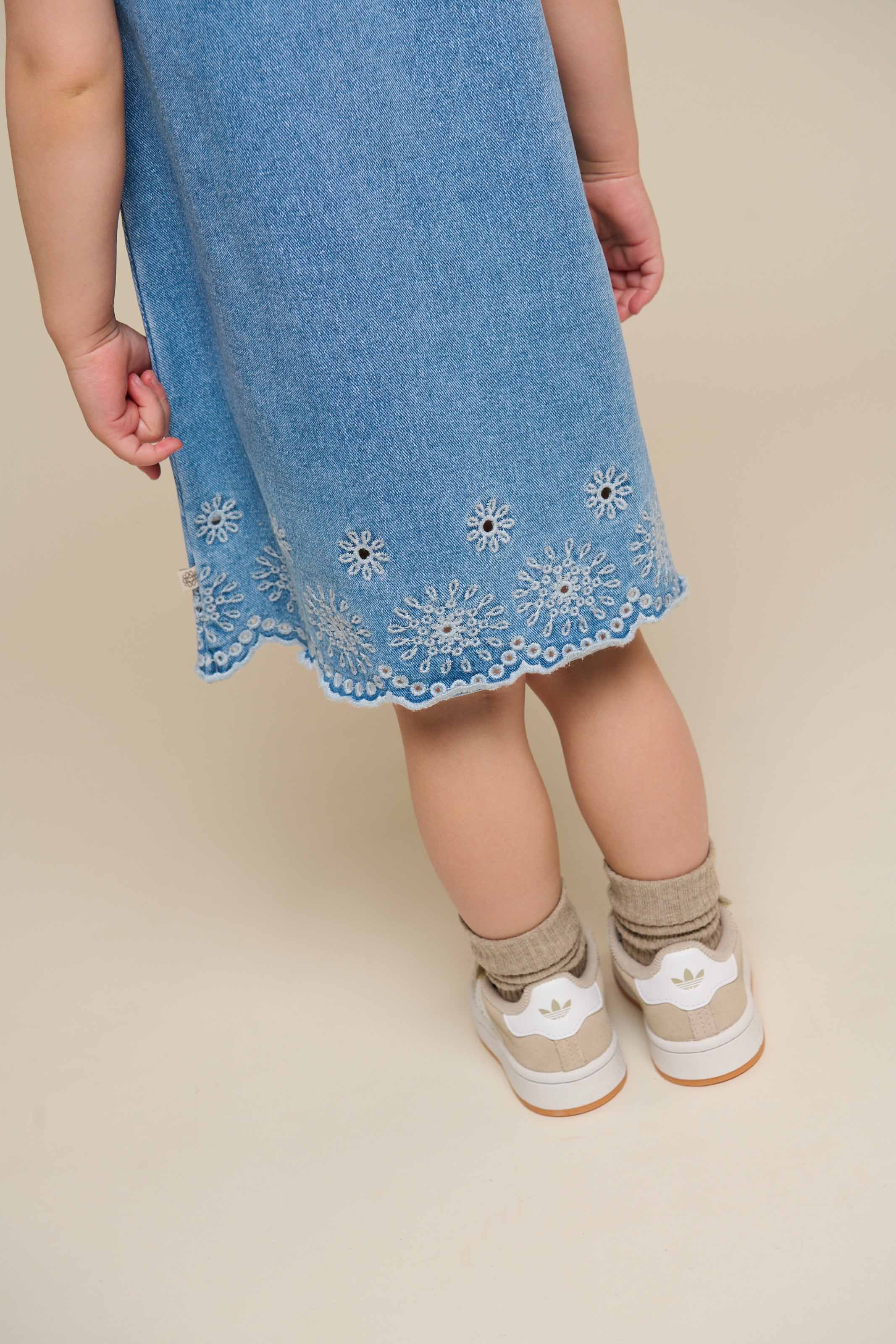 Besticktes Denim-Minikleid - Kids - Light Blue Denim | 101018 Vera