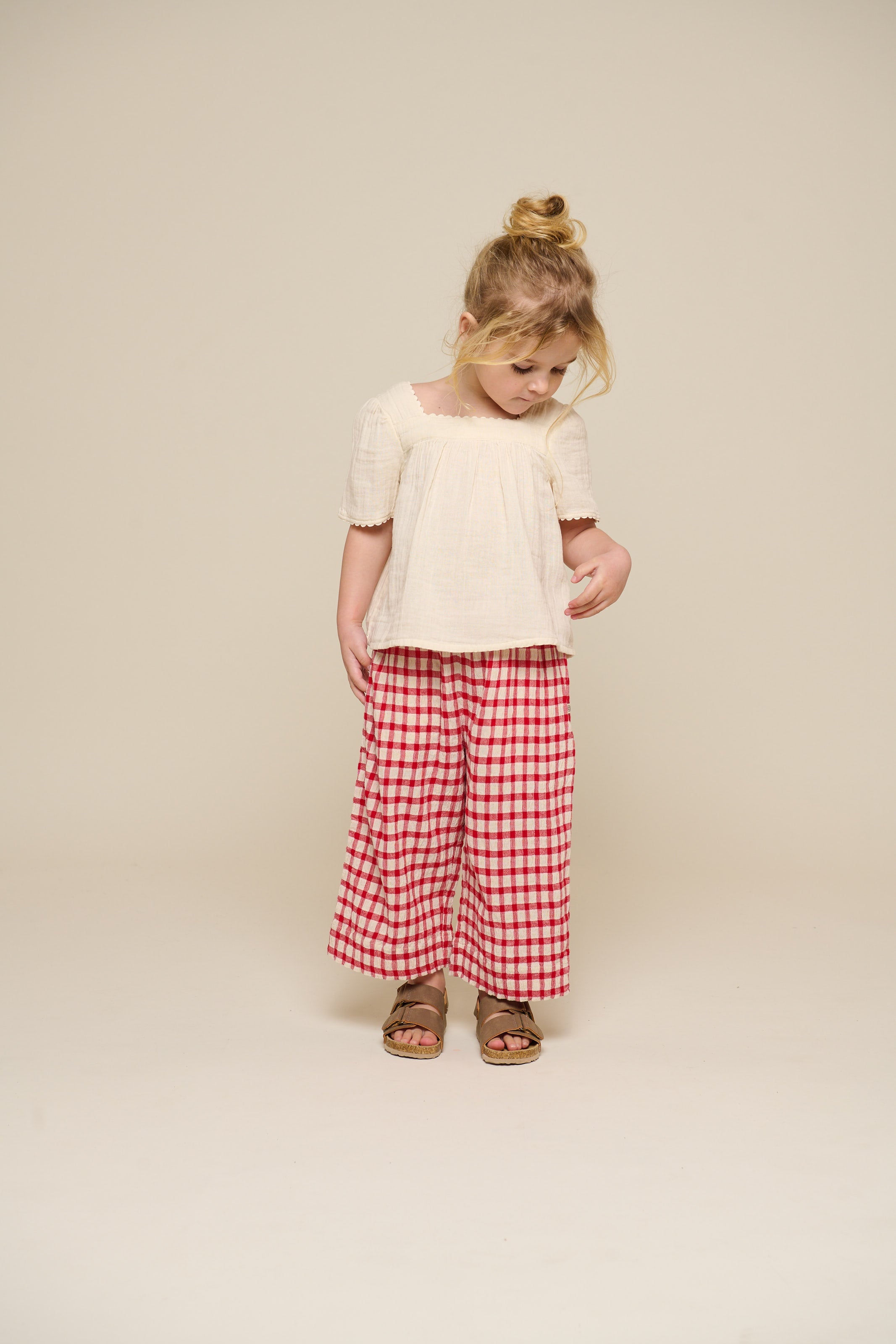 Karierte Baumwollhose - Kids - Cherry Red | 100906 Bonnie