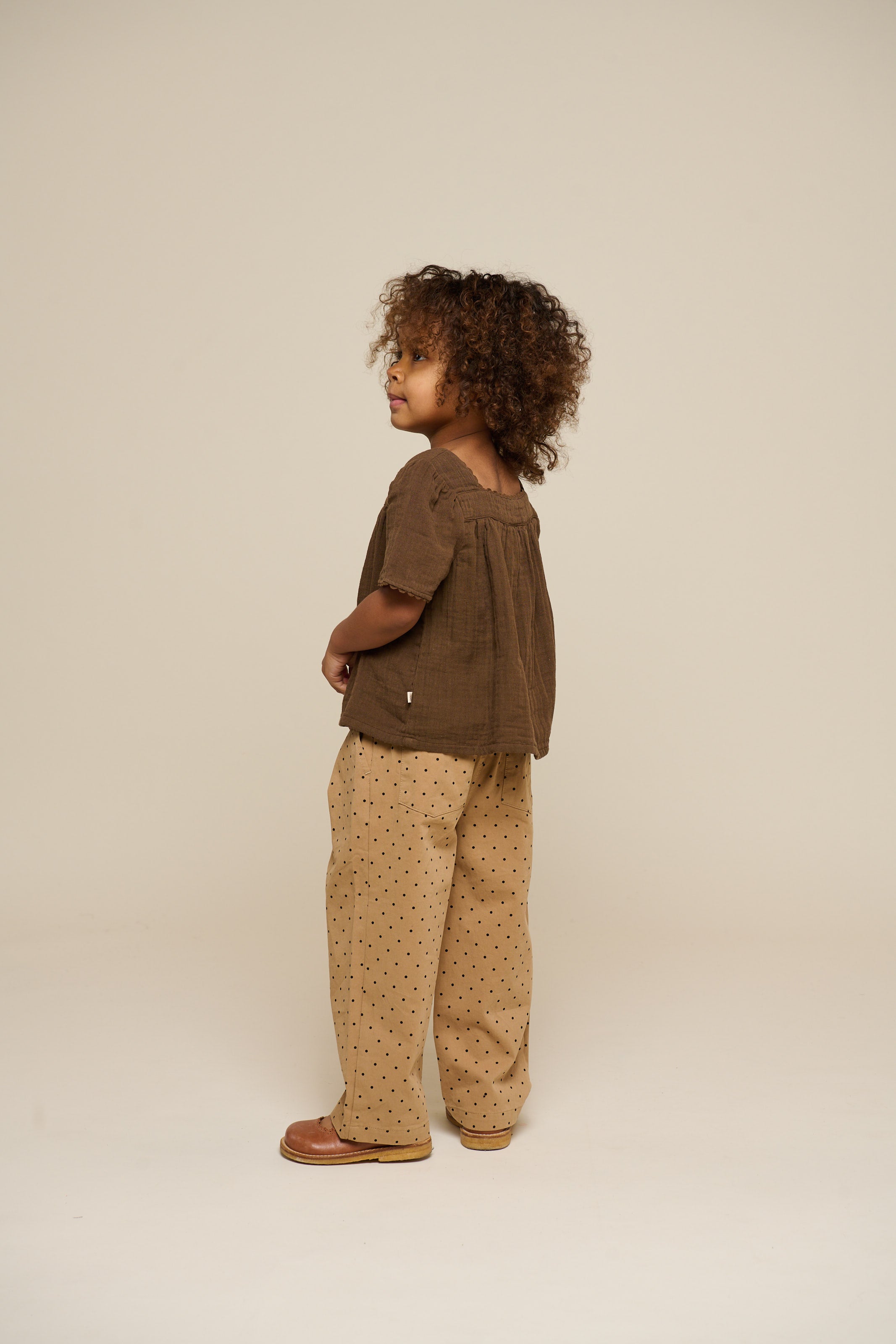 Gauze-Bluse mit Kurzen Ärmeln - Kids - Dark Brown | 100916 Jasmine