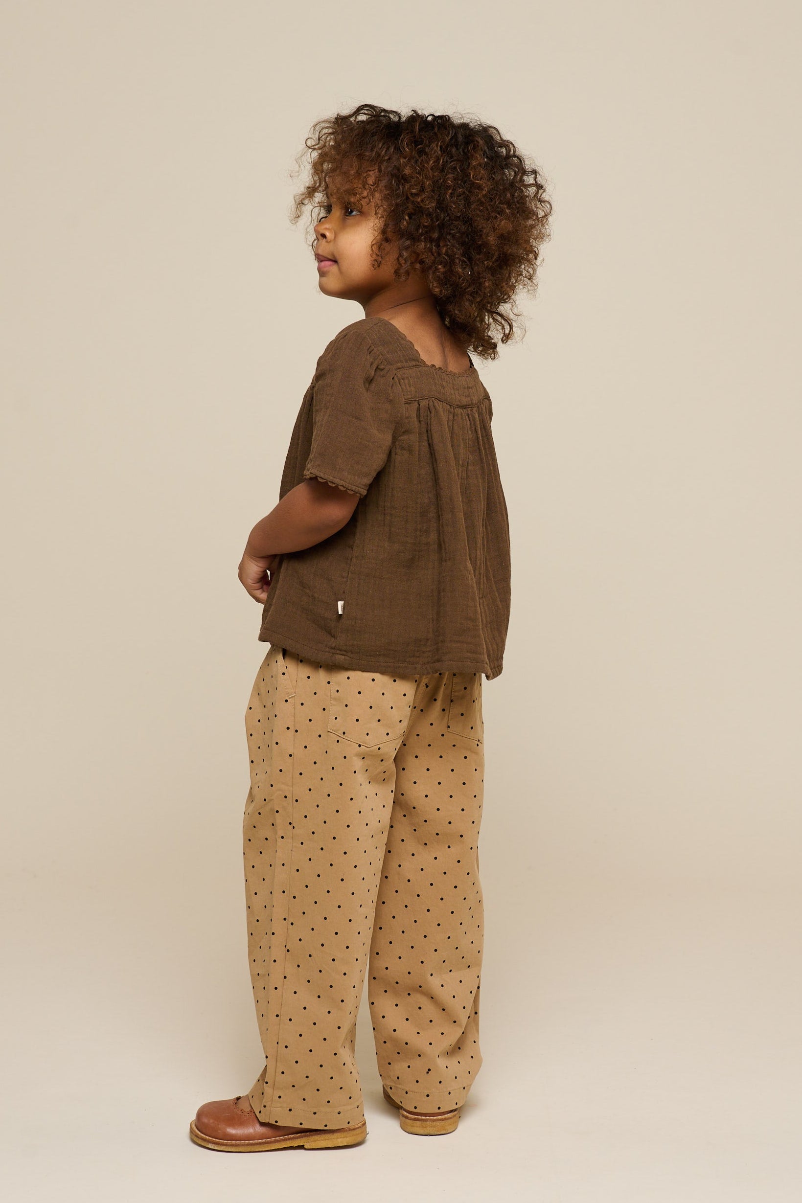 Twill-Hose mit Punkten - Kids - Beige | 100614 Iris