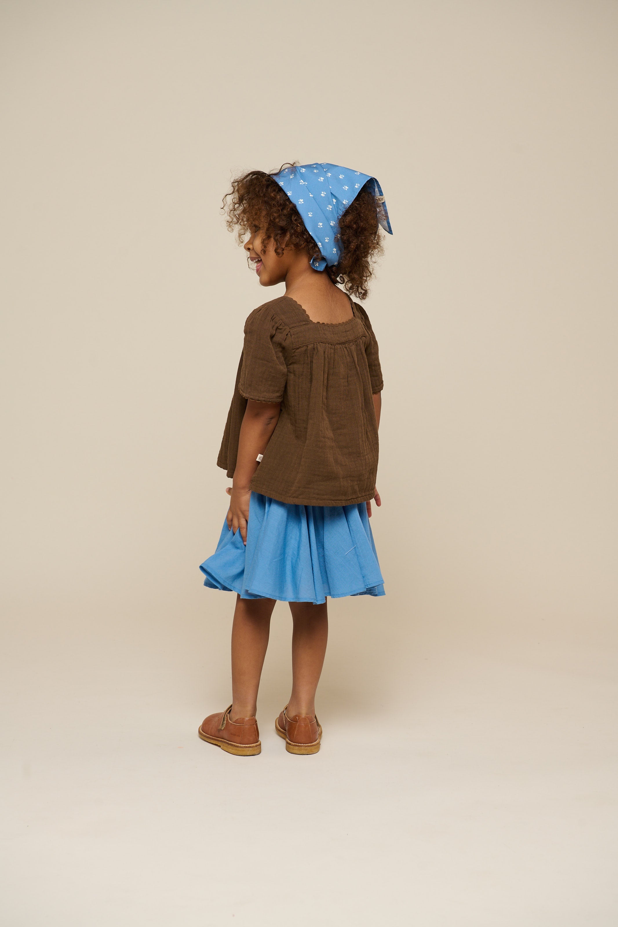 Gauze-Bluse mit Kurzen Ärmeln - Kids - Dark Brown | 100916 Jasmine