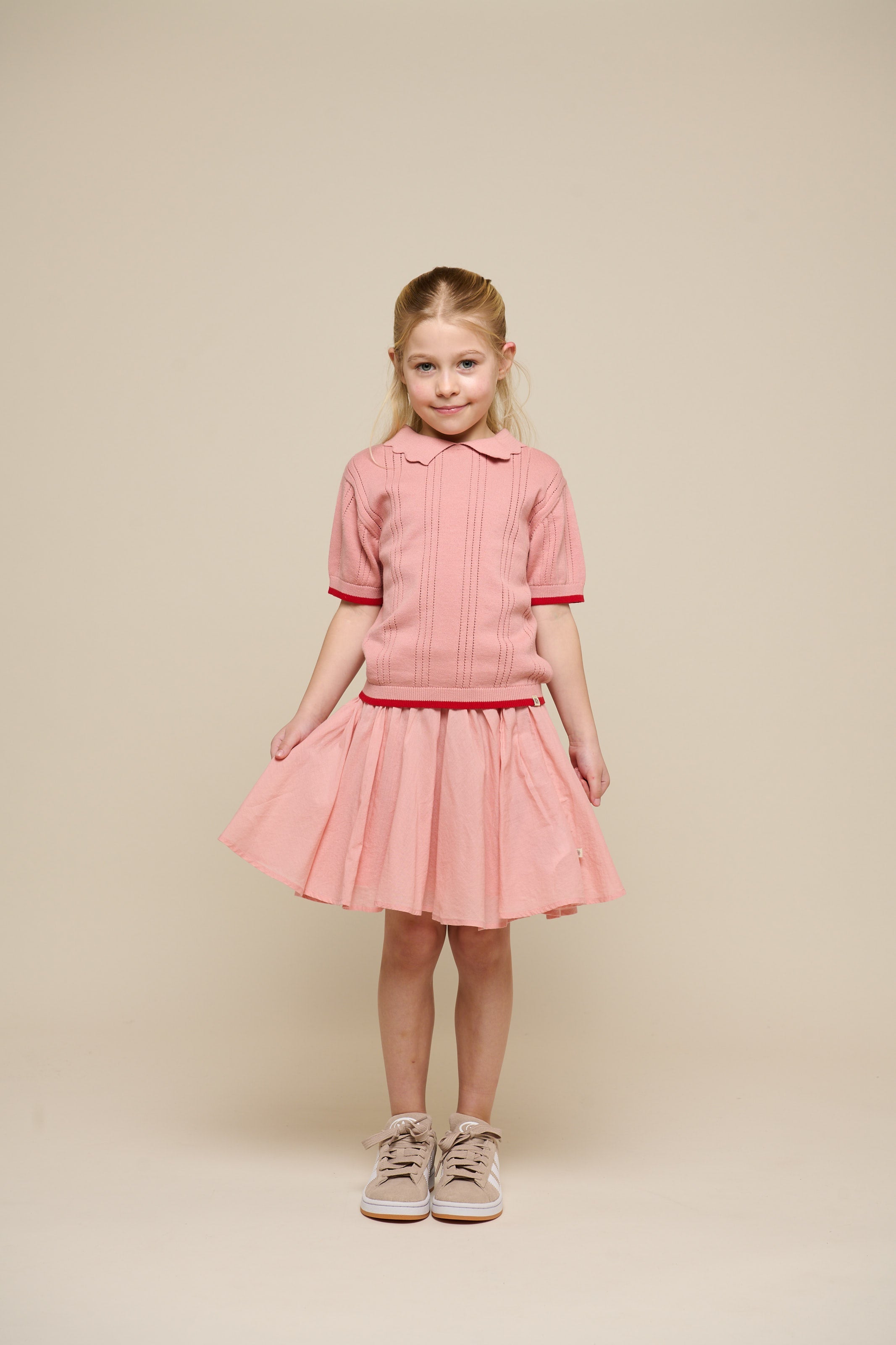 Baumwollrock mit Zick Zack Rüsche - Tween - Rose Tan | 101068 Alma