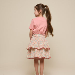 Poplin-Rock mit Blumenmuster und Rüsche - Tween - Rose | 100953 Poppy