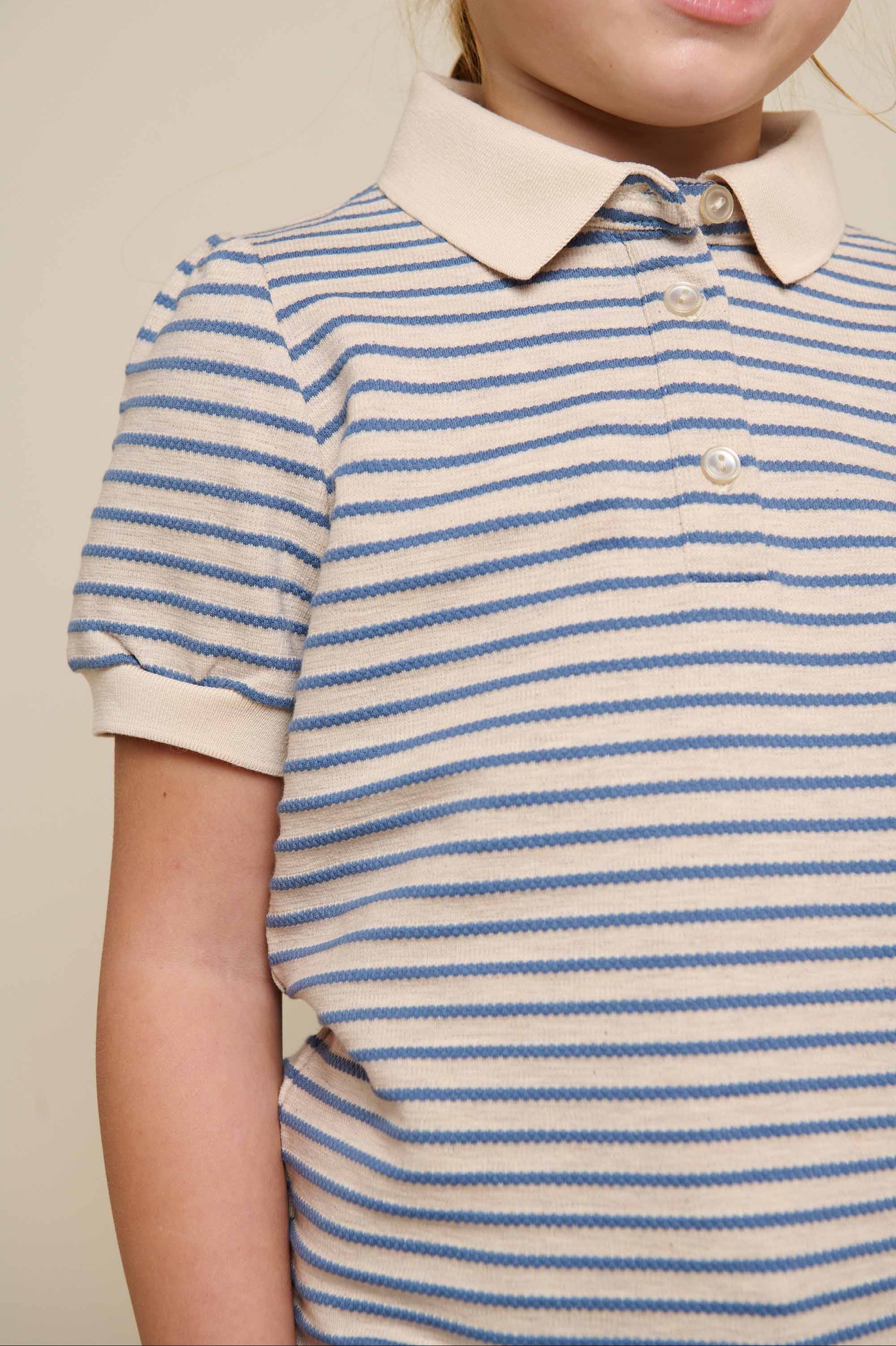 Gestreiftes Jersey-Poloshirt - Tween - Blue | 101007 Emmie