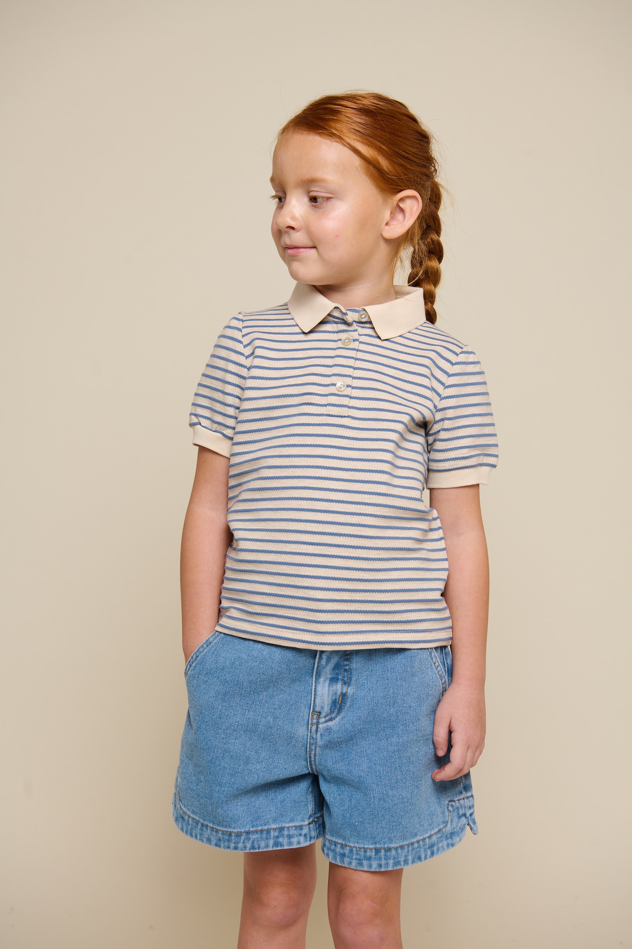 Gestreiftes Jersey-Poloshirt - Tween - Blue | 101007 Emmie