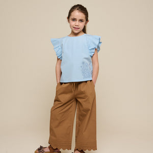 Popelinebluse mit Stickerei - Tween - Powder Blue | 101073 Barbara