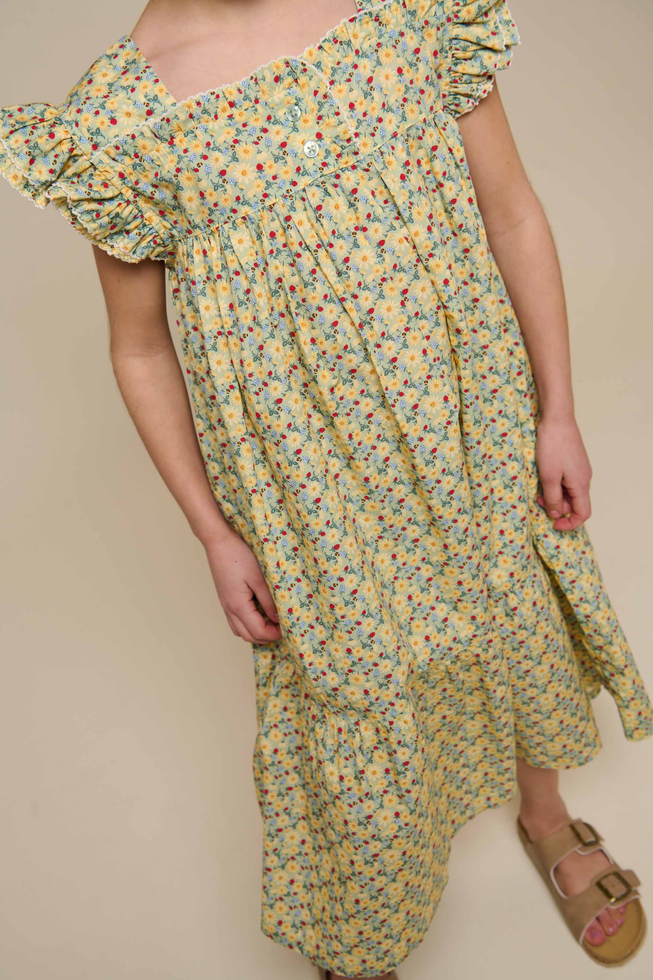 Geblümtes Popeline-Kleid - Tween - Green | 100963 Poppy