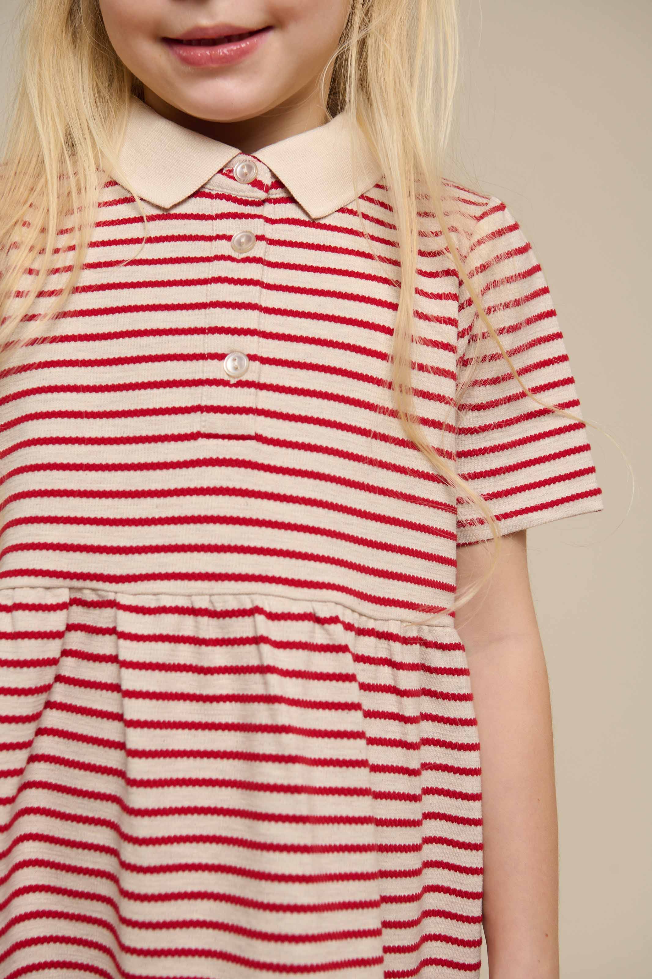 Gestreiftes Jersey-Kleid - Tween - Cherry Red | 101009 Emmie