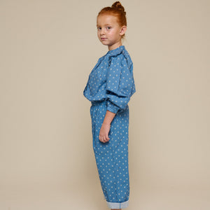 Bedruckte Poplin-Hose - Tween - Dusty Blue | 101089 Camilla