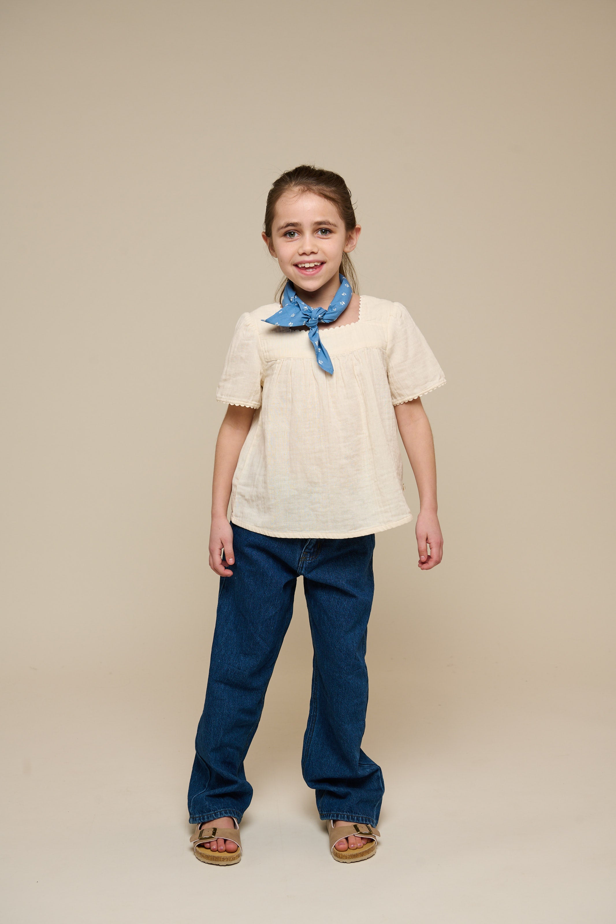 Kurzärmelige Bluse aus Gauze - Tween - Off White | 100919 Jasmine