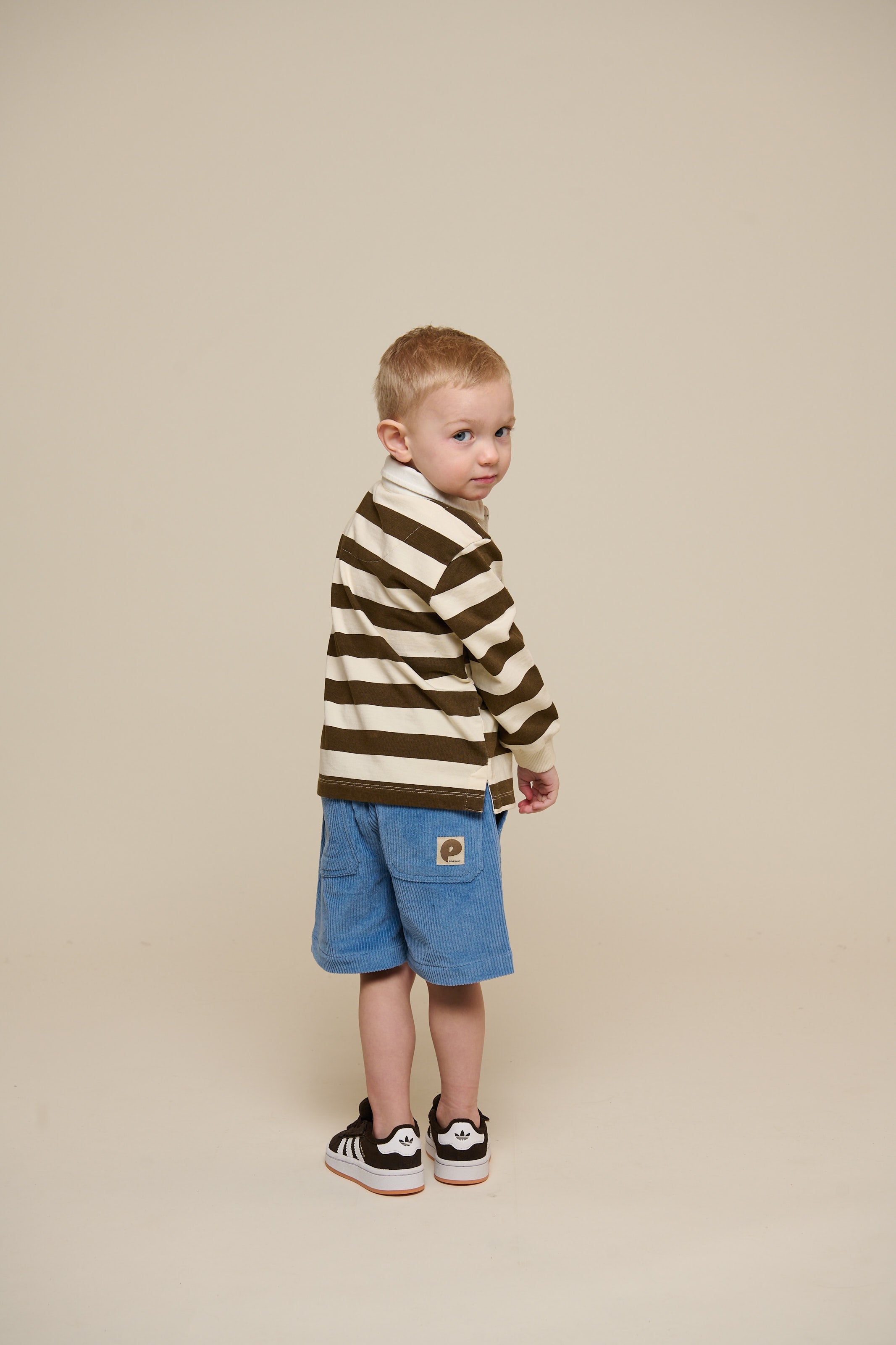 Gestreiftes Polo-Sweatshirt - Kids - Dark Brown/Offwhite | 101397 Marco