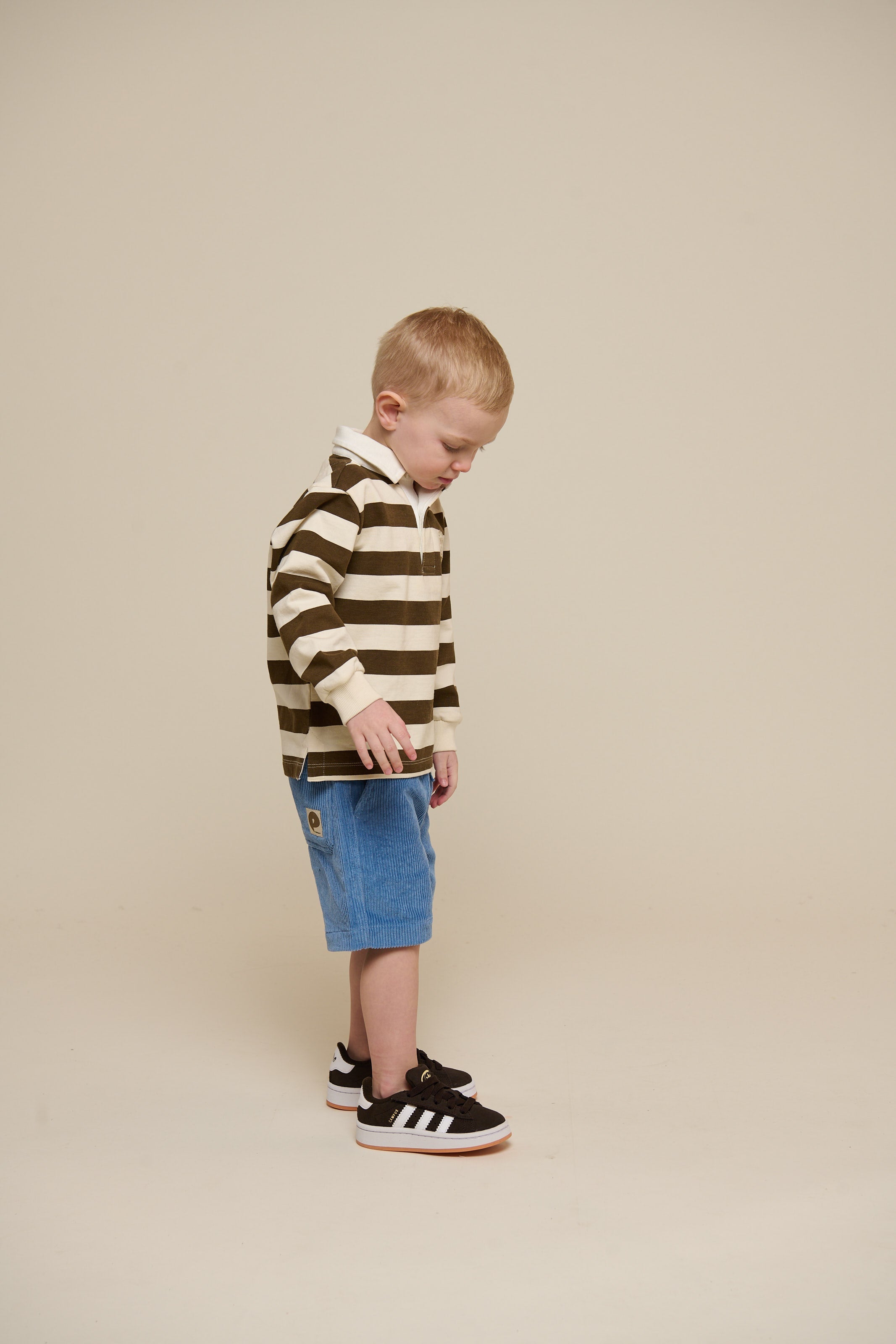 Gestreiftes Polo-Sweatshirt - Kids - Dark Brown/Offwhite | 101397 Marco