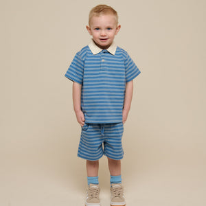 Gestreifte Jersey Shorts - Kids - Dusty Blue | 101183 Otto