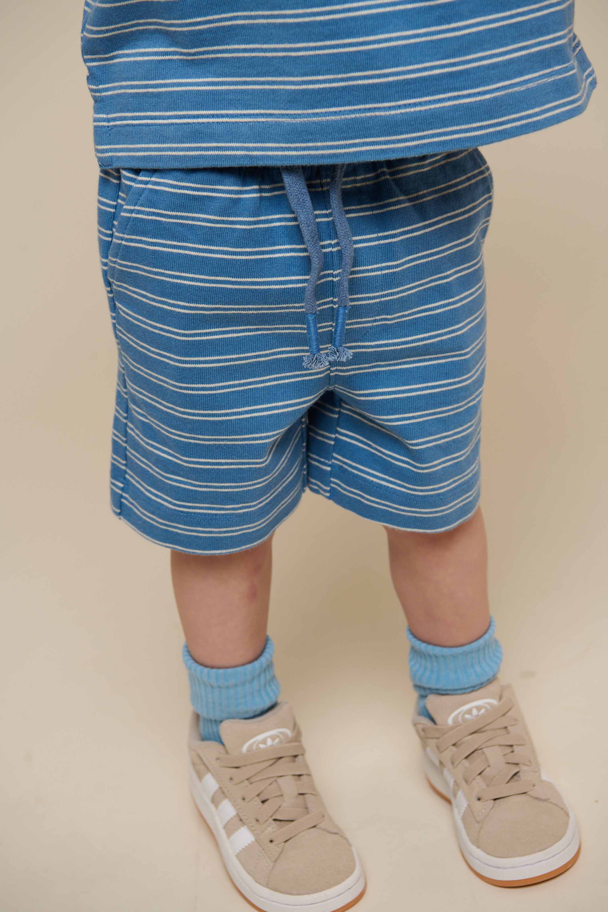 Gestreifte Jersey Shorts - Kids - Dusty Blue | 101183 Otto