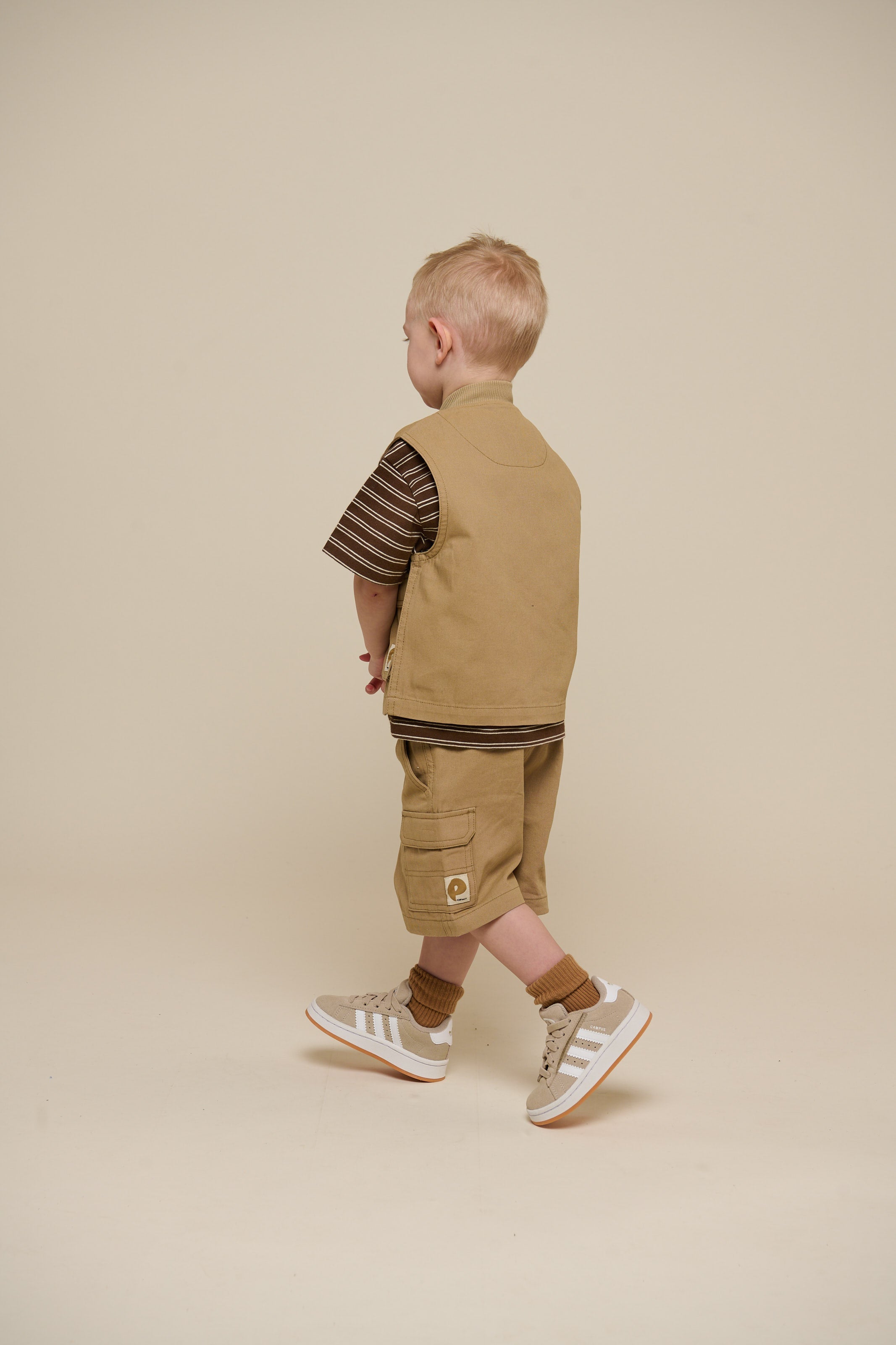 Canvas Cargo Shorts - Kids - Khaki | 101120 Isack