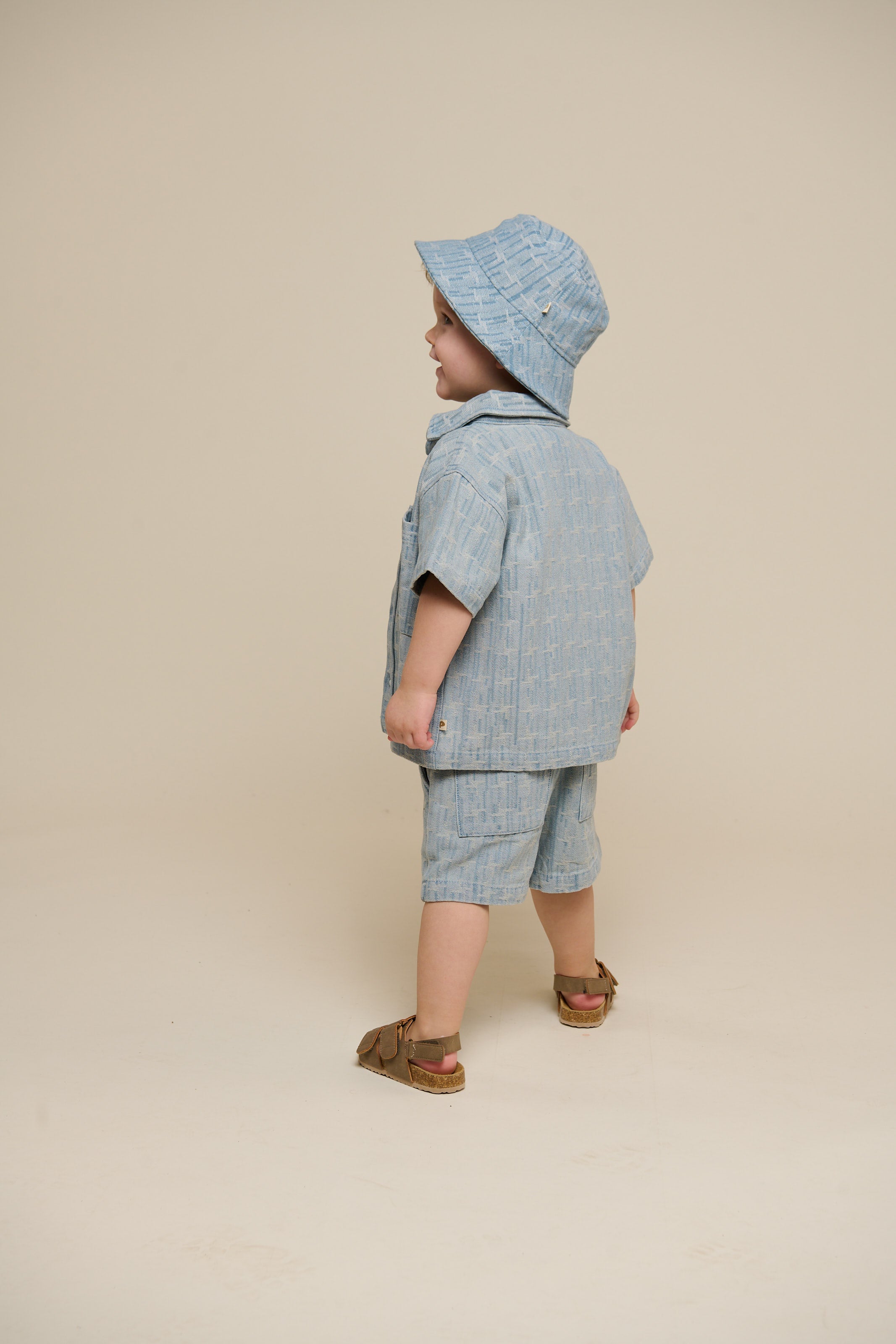 Jacquard-Denim-Kurzarmhemdjacke - Kids - Blue Denim | 101060 Kyle