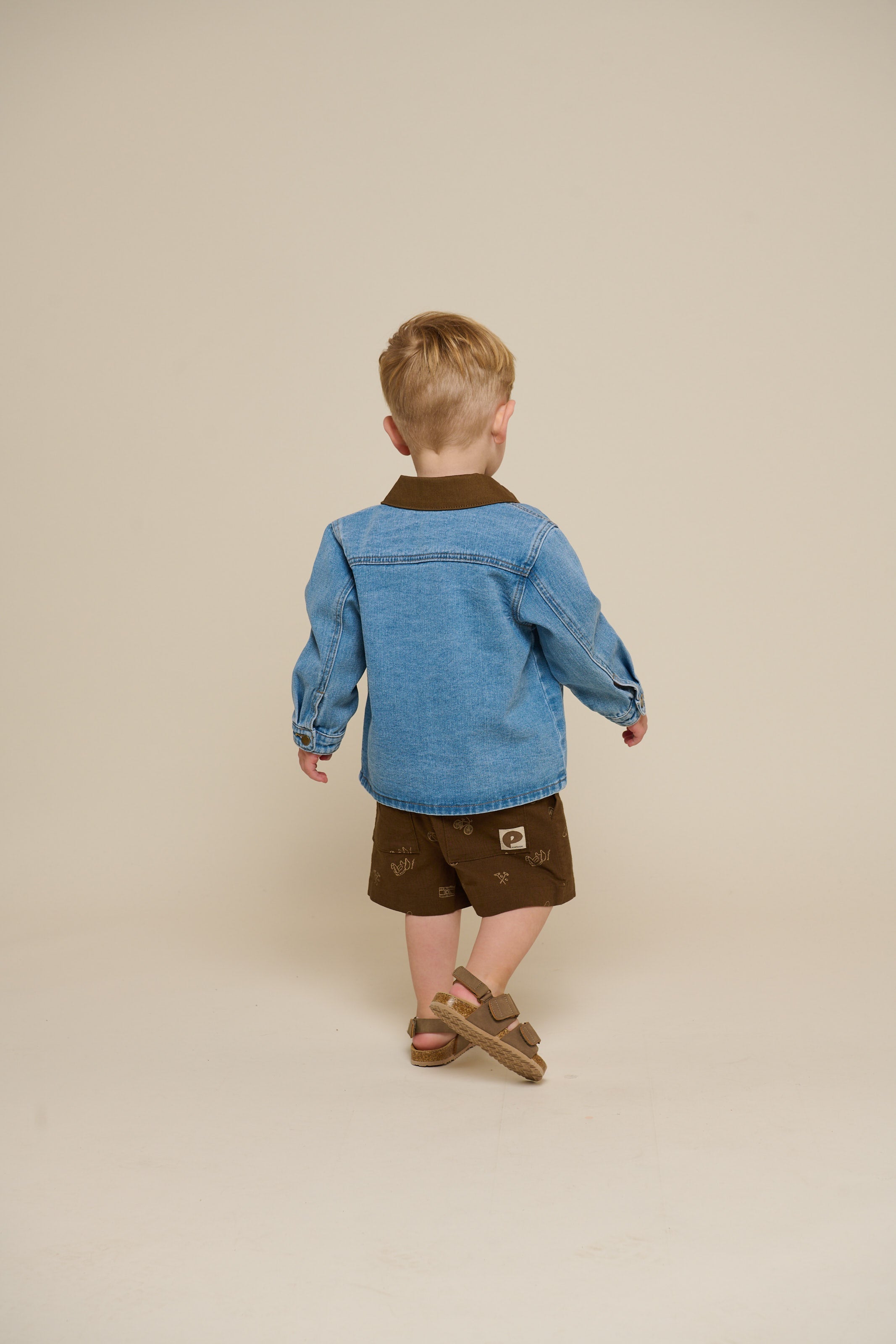 Bedruckte Leinenmix Shorts - Kids - Dark Brown | 101171 William