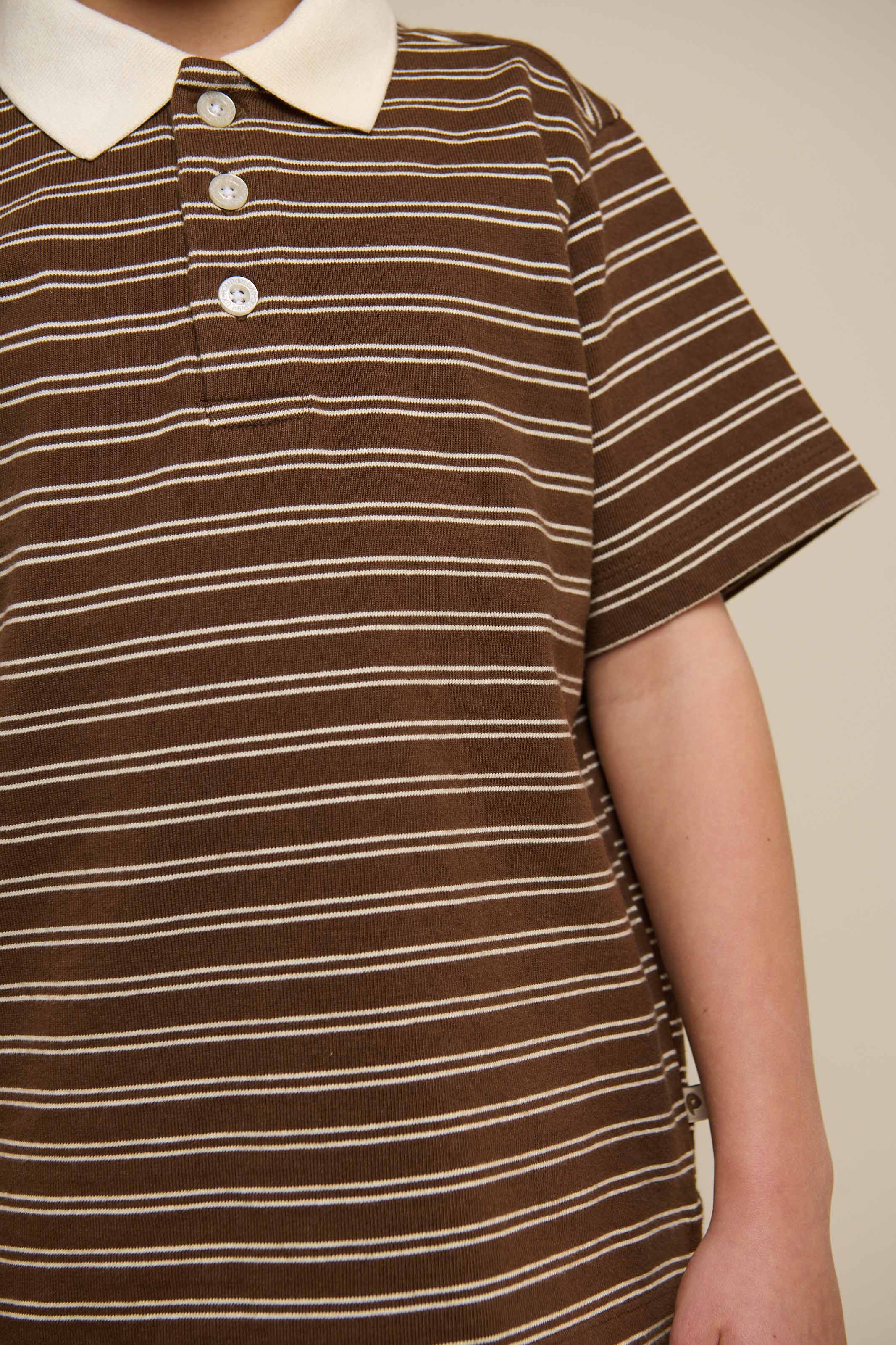 Gestreiftes Jersey-Poloshirt - Tween - Dark Brown | 101174 Otto