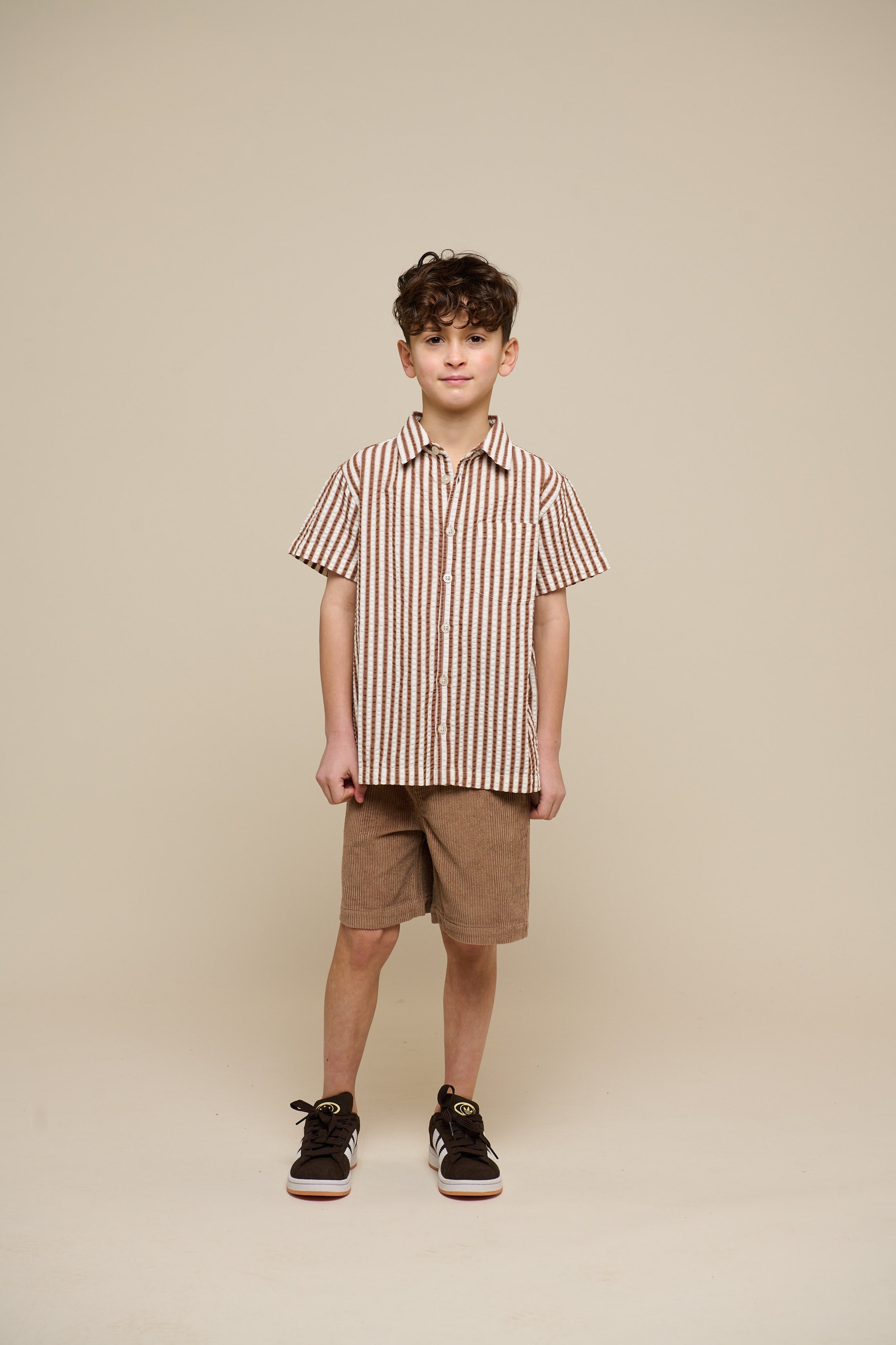 Gestreiftes Seersucker-Hemd - Tween - Brown | 101186 Frank