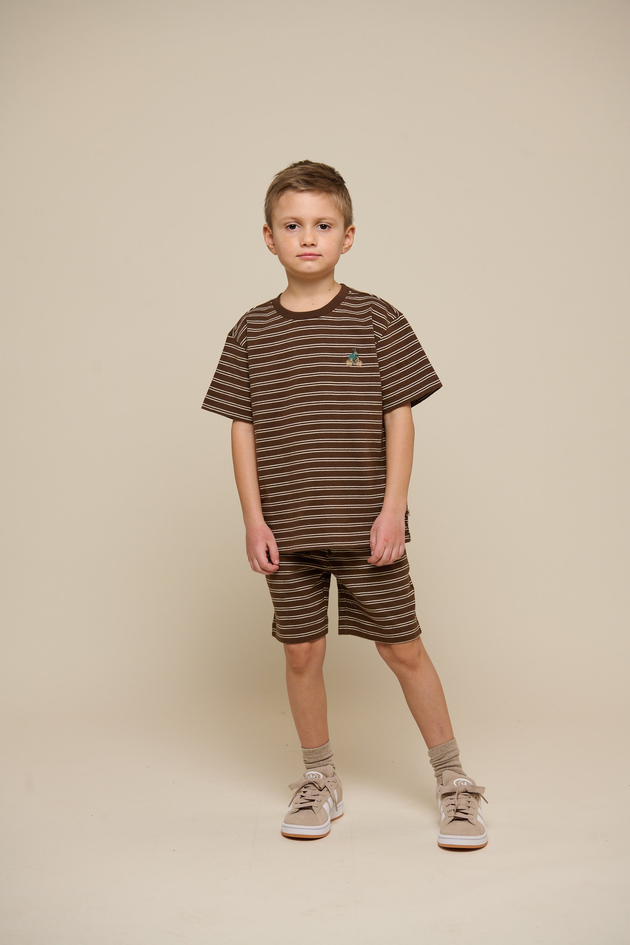Gestreifte Jersey Shorts - Tween - Dark Brown | 101182 Otto