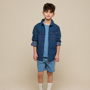 Gestreifte Jersey Shorts - Tween - Dusty Blue | 101184 Otto