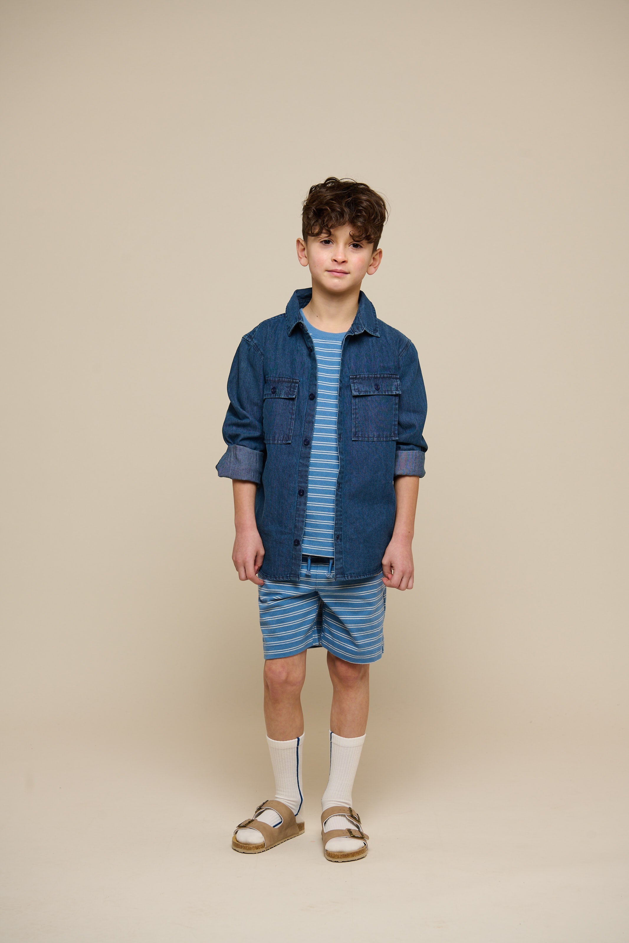 Gestreifte Jersey Shorts - Tween - Dusty Blue | 101184 Otto