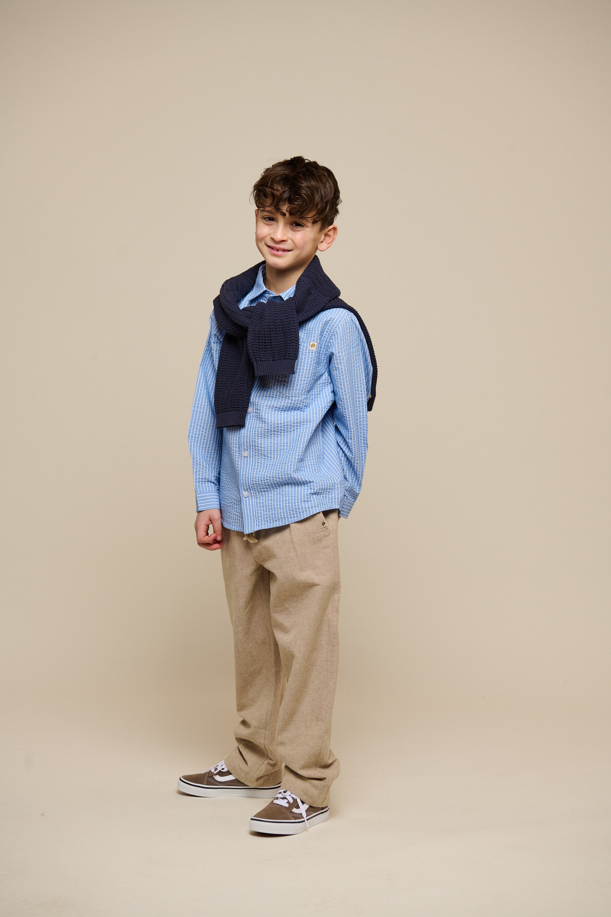 Gestreiftes Seersucker-Hemd - Tween - Blue Stripe | 101347 Patrick