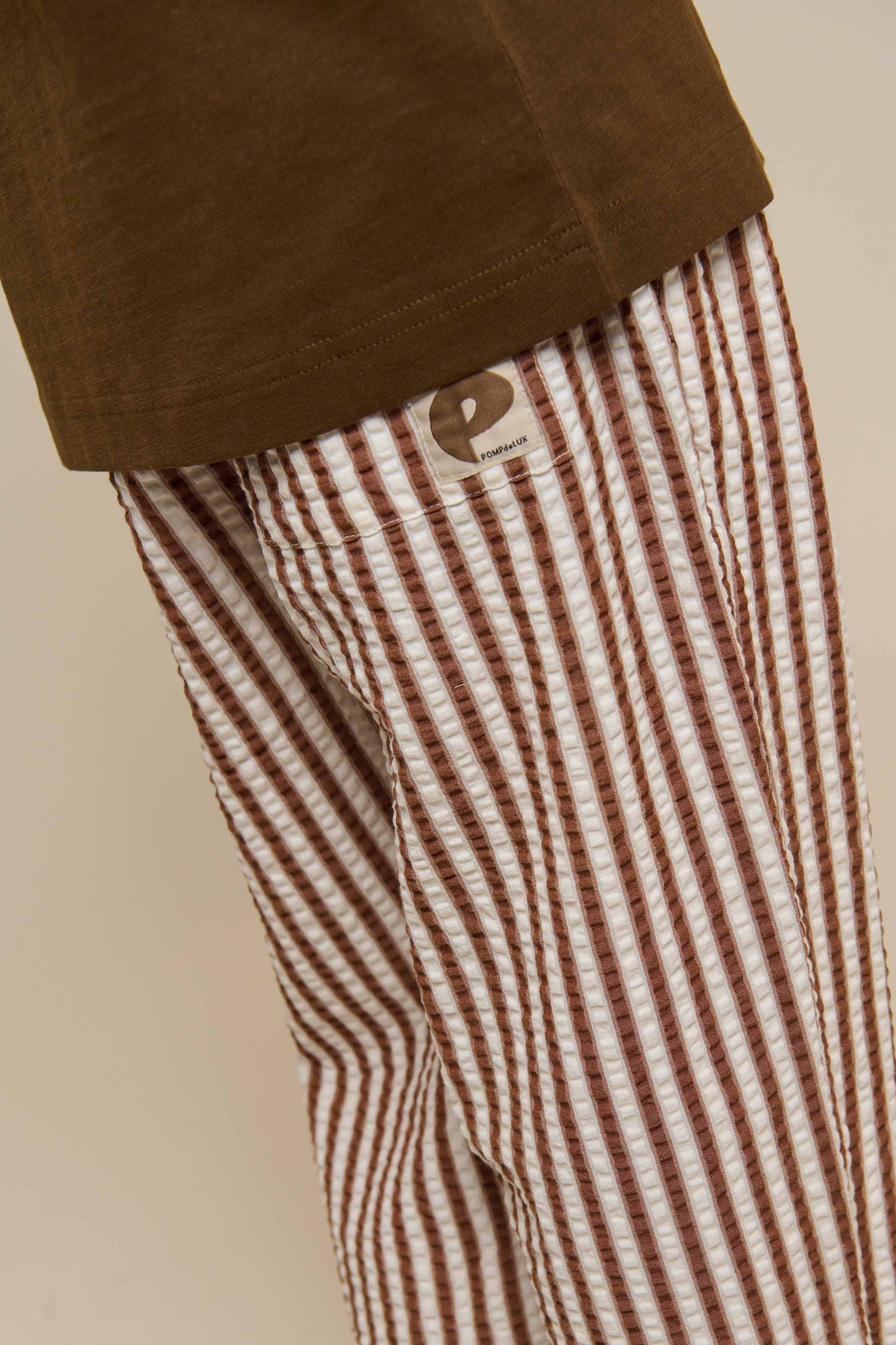 Gestreifte Seersucker Hose - Tween - Brown | 101190 Frank