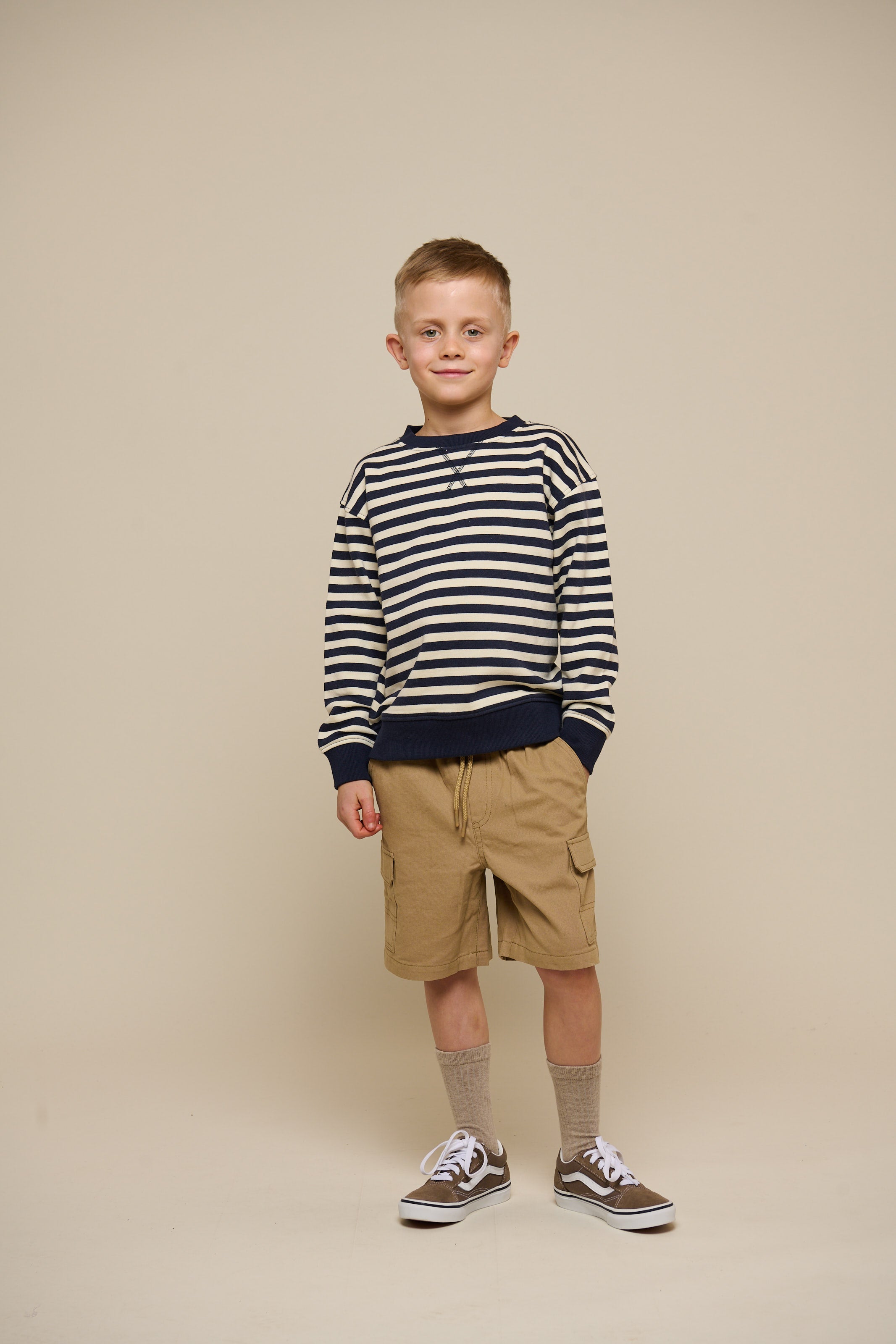 Gestreiftes Crewneck Sweatshirt - Tween - Navy Stripe | 101345 Cole