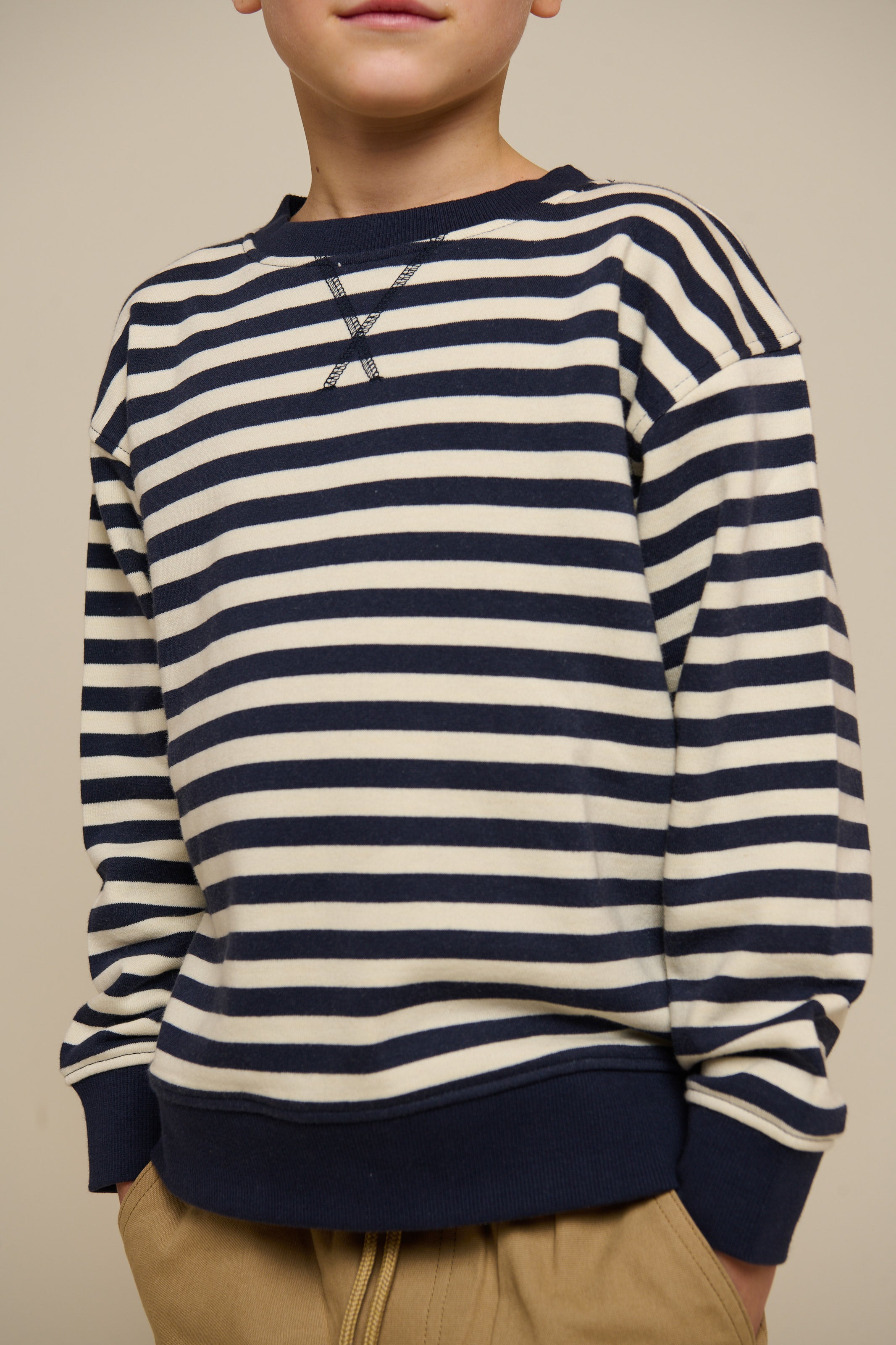 Gestreiftes Crewneck Sweatshirt - Tween - Navy Stripe | 101345 Cole