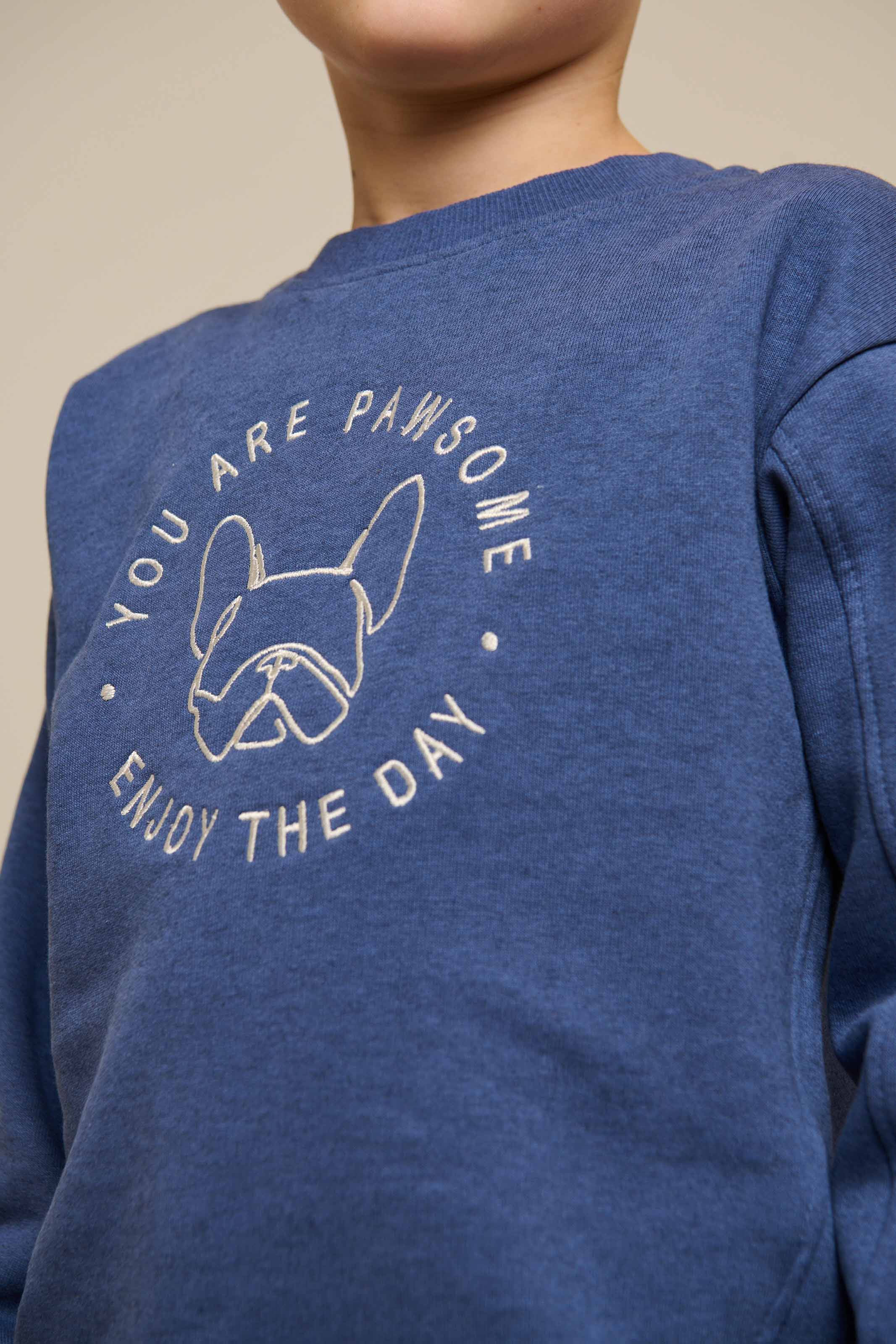 Sweatshirt mit Rundhalsausschnitt - Tween - Indigo Blue Melange | 100889 Justin