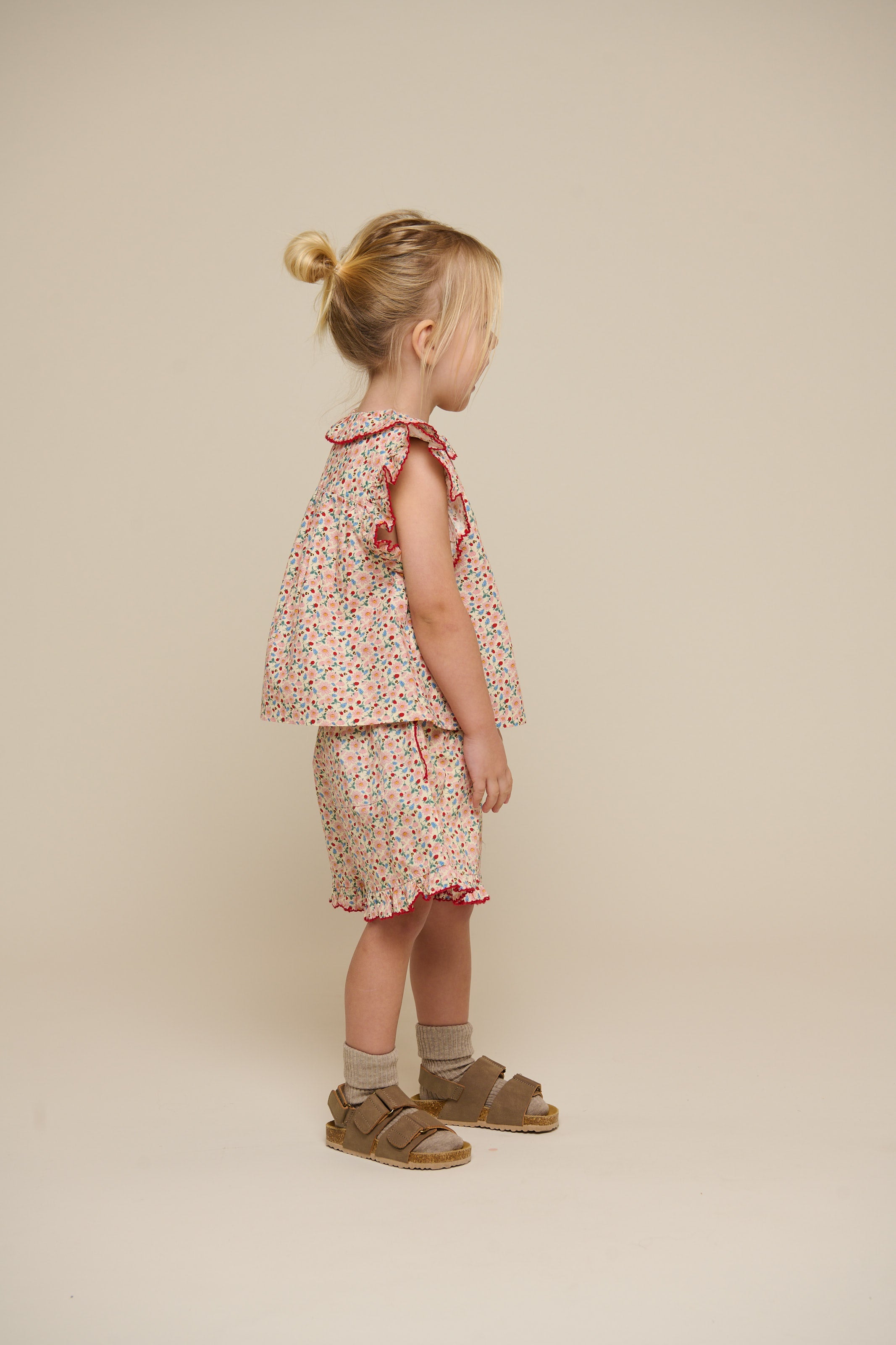 Blumenbedruckte Poplin Shorts - Kids - Rose | 100956 Poppy