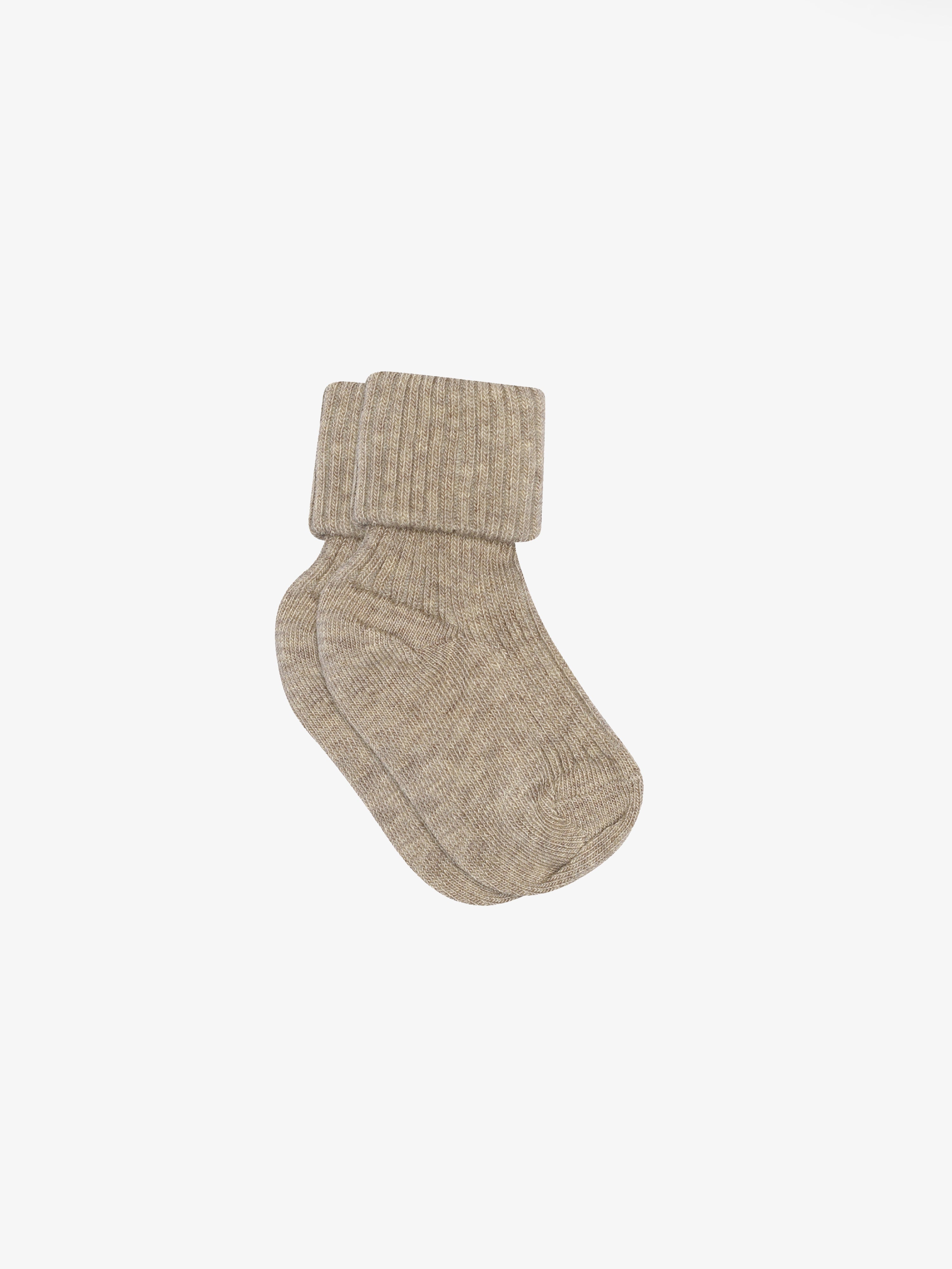 Little Cotton Rib Socken - Kids - Light Brown Melange | 101366 MP Baby Rib Socks