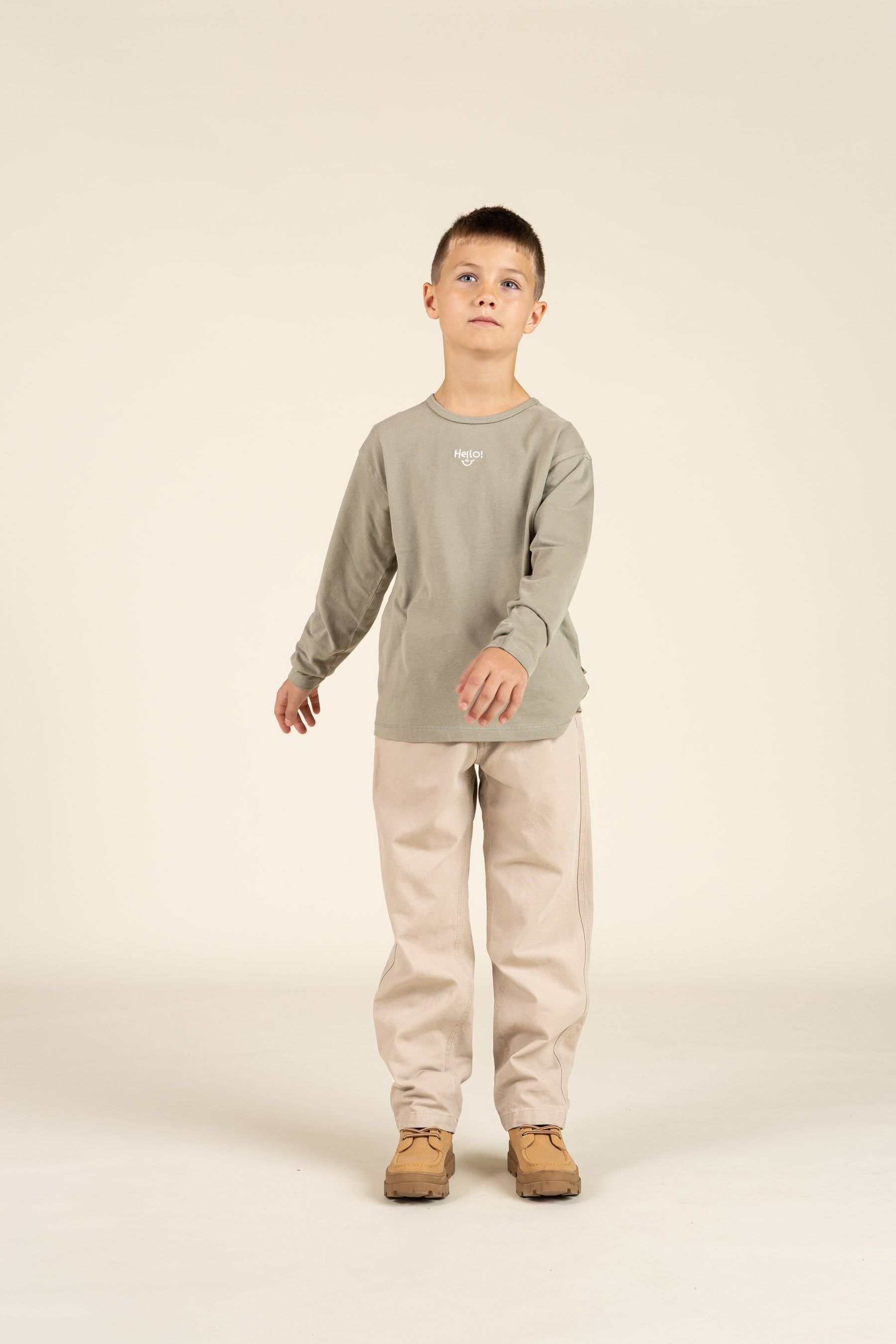 Langarm-T-Shirt mit Stickerei - Tween - Dusty Green | 100857 Brandon