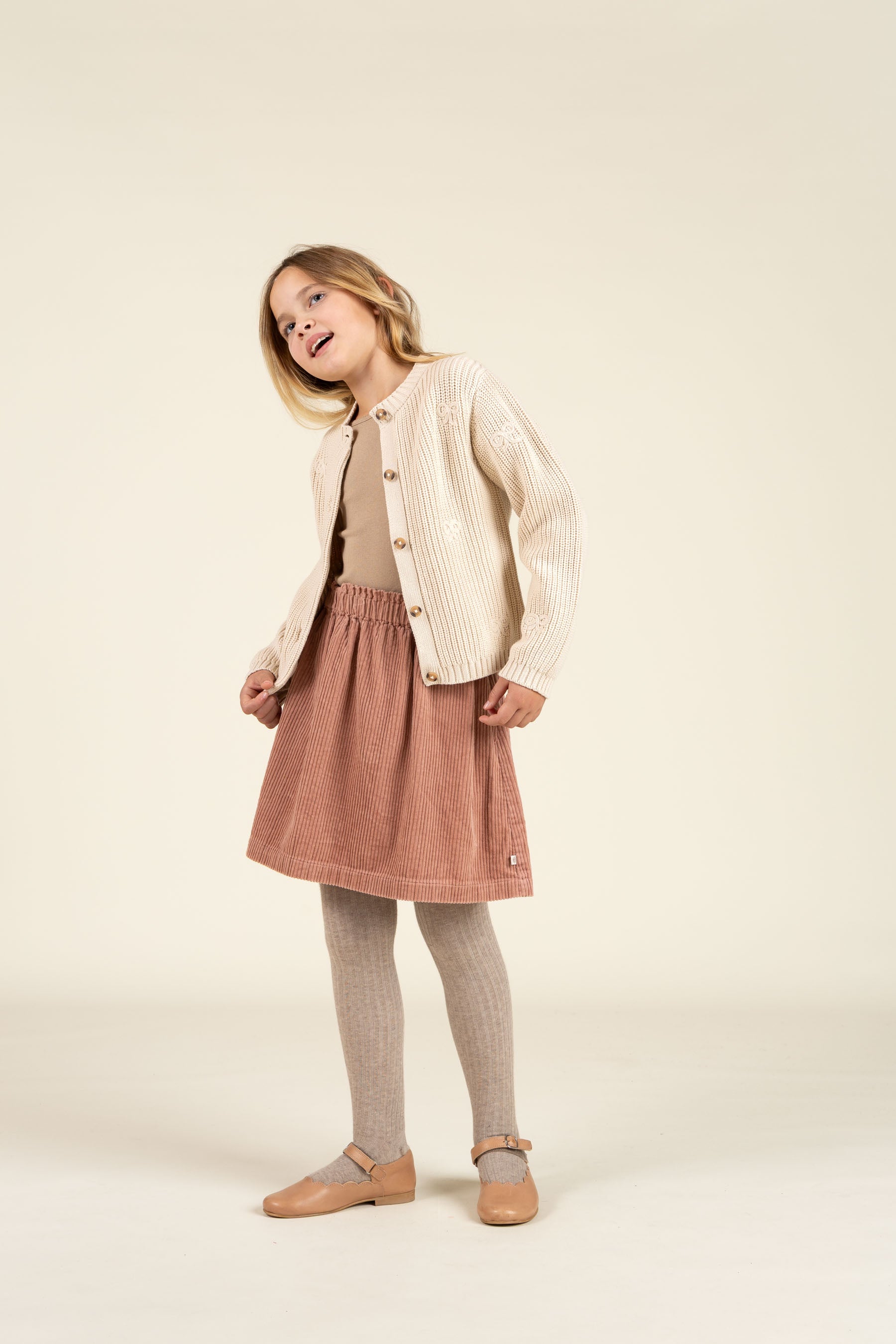Baumwollstrickjacke mit Schleifen - Tween - Nature | 100791 Freya