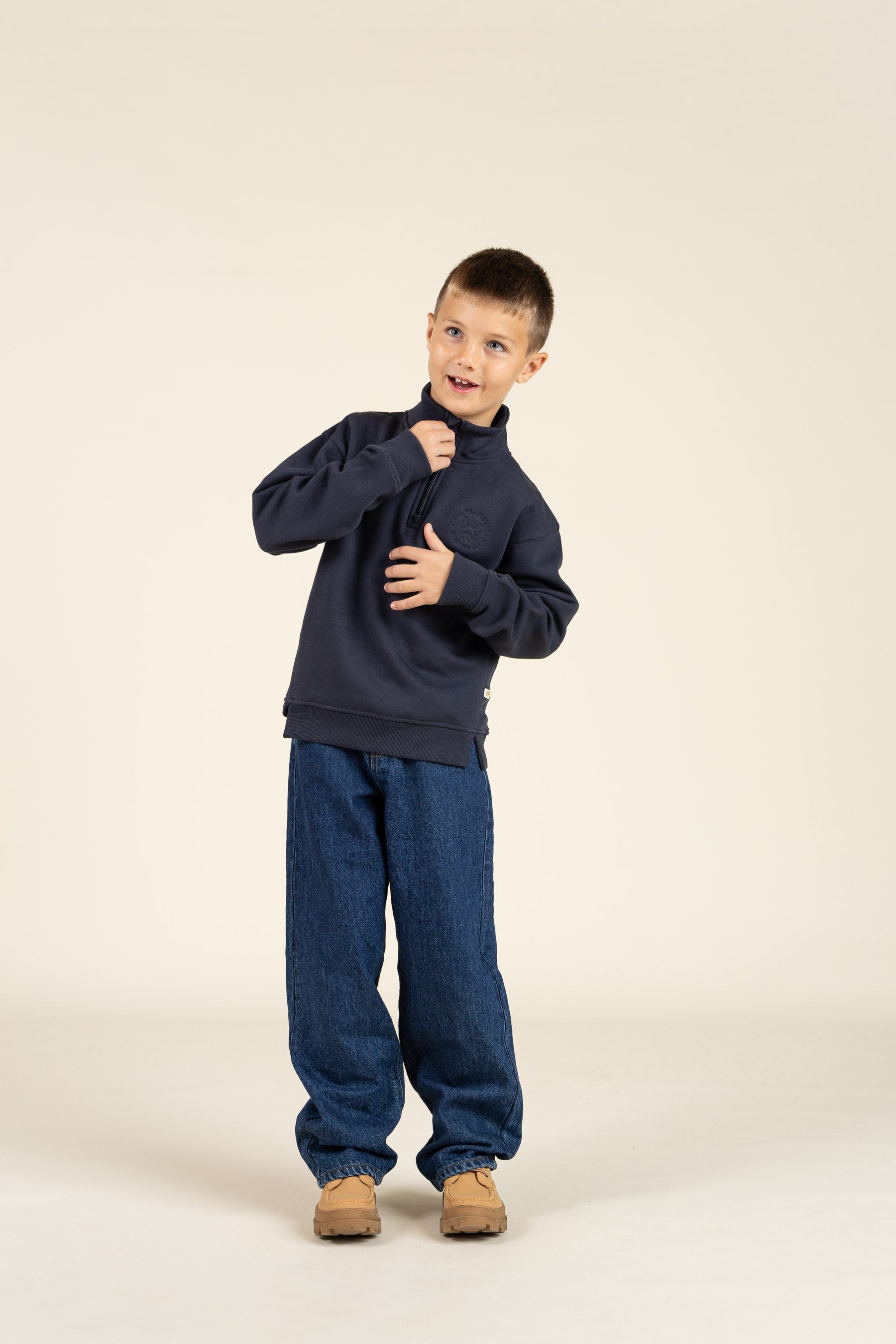 Sweatshirt mit halbem Reißverschluss - Tween - Navy | 100807 Tristan
