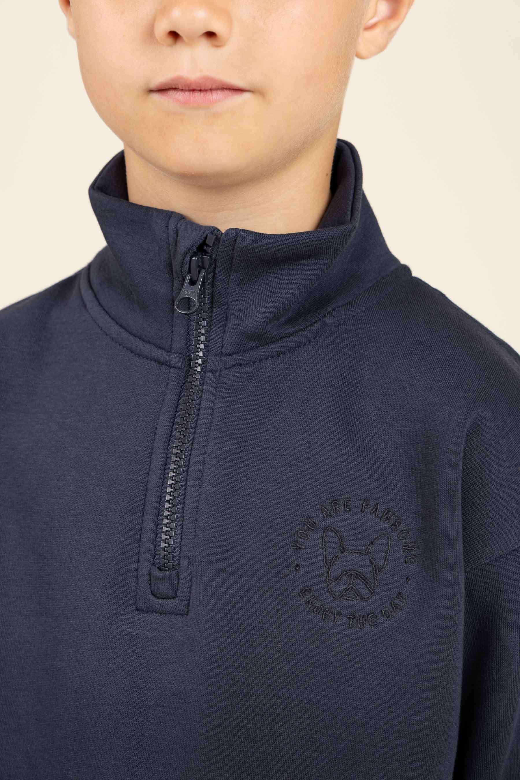 Sweatshirt mit halbem Reißverschluss - Tween - Navy | 100807 Tristan