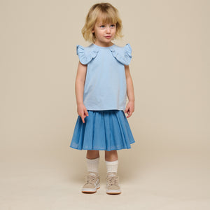 Jersey-Top mit Rüsche - Kids - Powder Blue | 101267 Selma