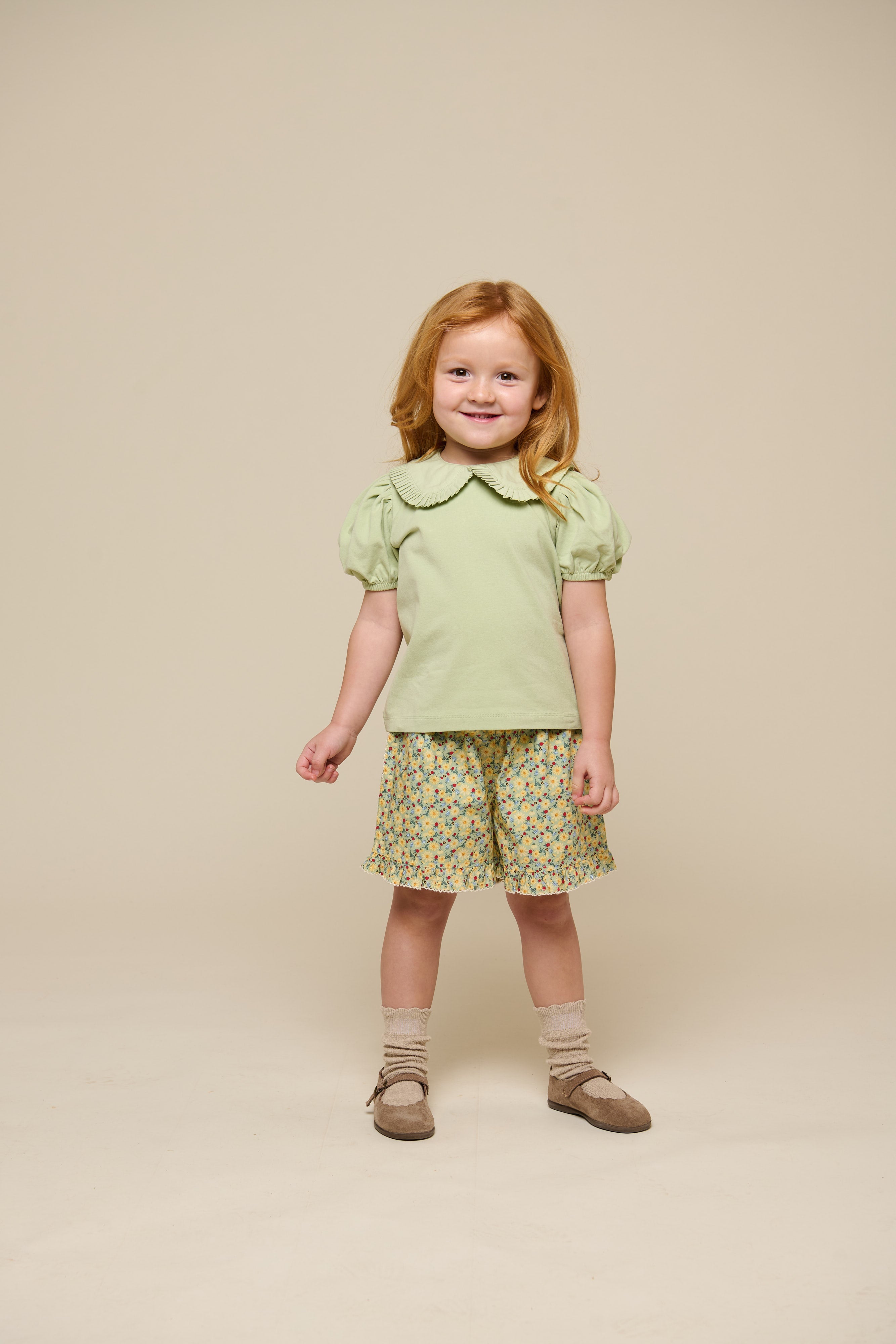 Jerseybluse mit Kragen - Kids - Powder Green | 101279 Nini
