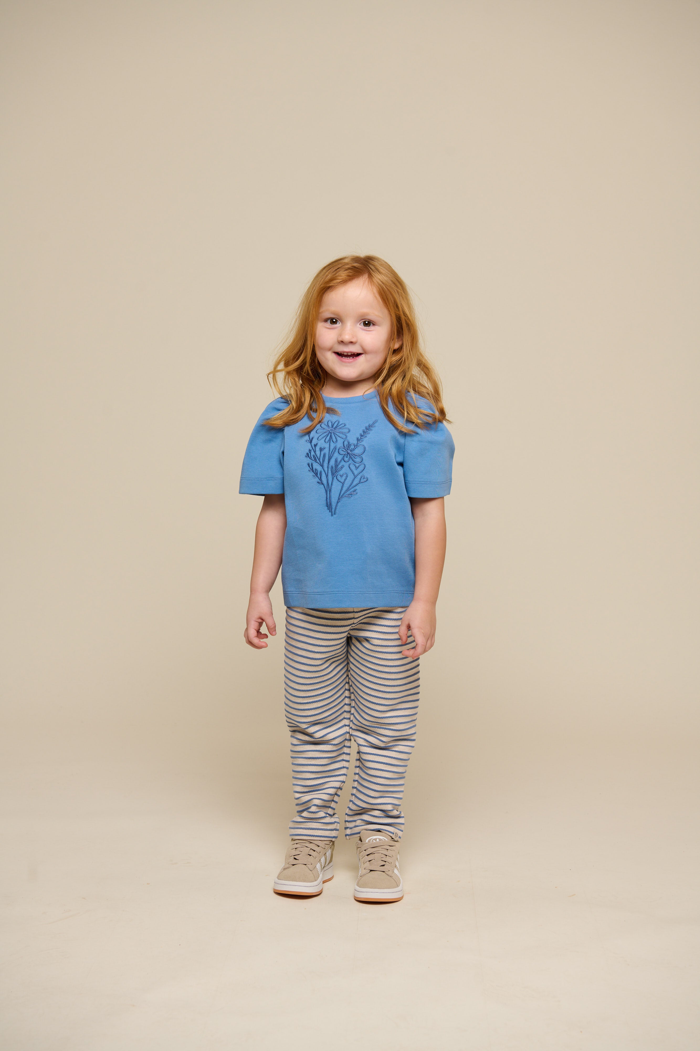 T-Shirt mit Stickerei - Kids - Dusty Blue | 101237 Amanda