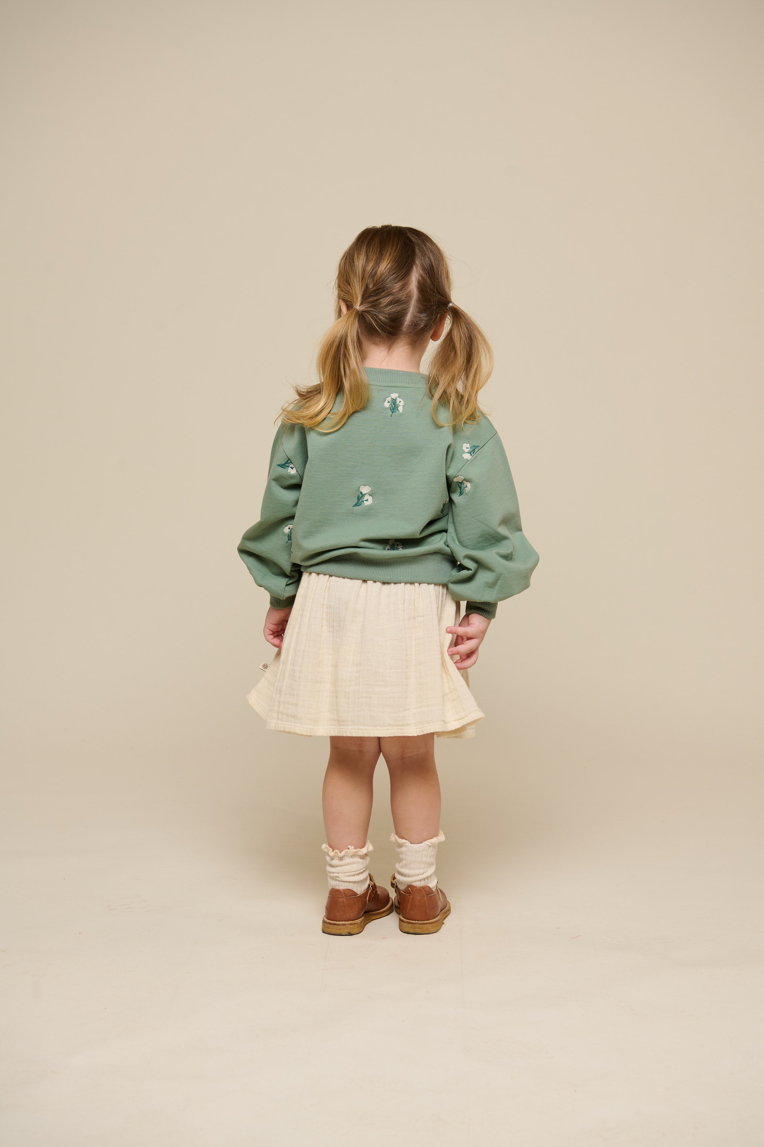 Besticktes Crewneck Sweatshirt - Kids - Dusty Green | 101211 Kimber